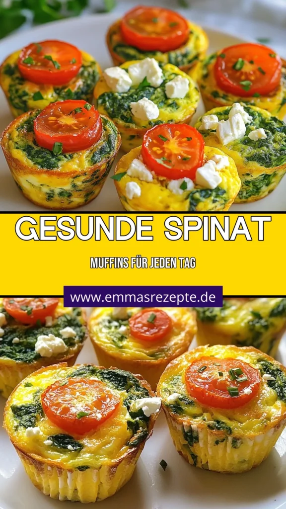 Entdecke dieses köstliche Rezept für Spinat Feta Muffins! Diese gesunden Eier Muffins sind perfekt als Spinat Ei Snacks für jedes Frühstück oder einen Snack. Mit nur wenigen Zutaten, darunter frischer Spinat und würziger Feta-Käse, sind diese Spinat Feta Muffins schnell zubereitet. Überzeuge dich selbst von diesem gesunden Feta Käserezept und speichere es für deine nächste Kochsession! #EierMuffinsRezept #GesundeMuffins #SpinatEiSnacks #FetaKäserezept