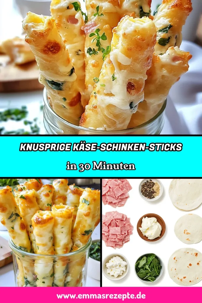 Entdecke das leckere Rezept für Käse-Schinken-Spinat-Sticks! Diese einfachen Tortilla-Sticks sind das perfekte Fingerfood für jede Feier oder den Snack zwischendurch. Mit einer Füllung aus Schinken, Mozzarella und Spinat sind diese gefüllten Tortillas Ideen schnell zubereitet. Lass dir diesen weizentortillas Snack nicht entgehen! Probiere es aus und speichere das Rezept für später! #Fingerfood #TortillaSticksRezept #Snacks #KäseSchinkenSpinatSticks