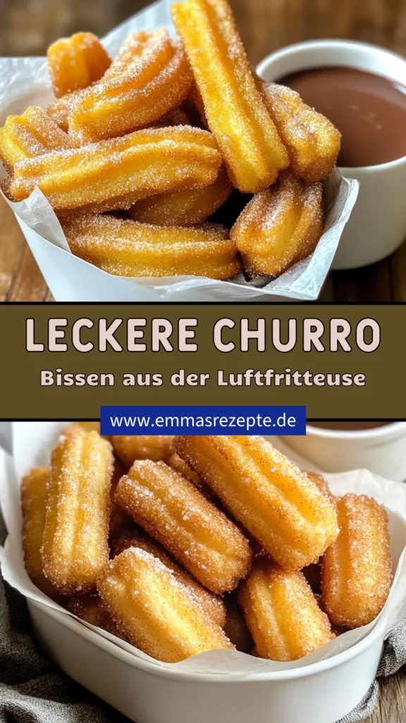 Entdecke unser einfaches Luftfritteuse Churro Bissen Rezept! Knusprige Churros selber machen war noch nie so einfach. Diese leckeren Churro Bissen mit Zimt und Zucker sind perfekte schnelle Dessertrezepte für jeden Anlass. Bereite dich auf den perfekten Genuss vor und beeindrucke deine Freunde! Probiere es aus und teile deine Kreationen. #Luftfritteuse #ChurroRezeptLuftfritteuse #Dessertideen #schnelleDesserts