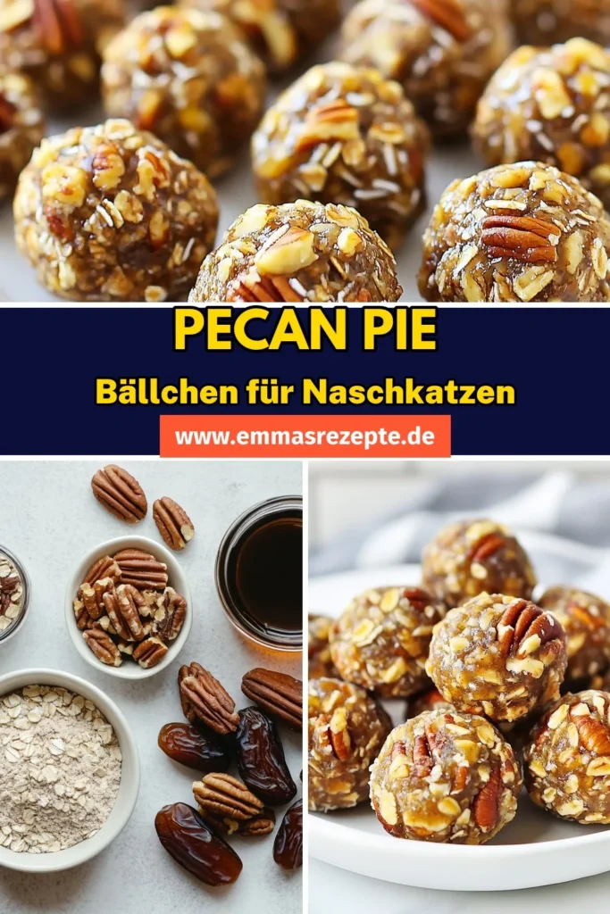Entdecken Sie die köstlichen Pecan Pie Bällchen, eine perfekte Kombination aus gesunden Snackrezepte und einfache Dessertrezepte. Diese veganen Nachtisch-Optionen sind nicht nur lecker, sondern auch energiespendende Bällchen, die in nur 15 Minuten zubereitet sind. Ideal für jeden Anlass! Probieren Sie es aus und bringen Sie Ihre Snacks auf das nächste Level. Speichern Sie dieses Rezept jetzt! #PecanPieBällchen #gesundeSnackrezepte #veganerNachtisch #einfacheDessertrezepte