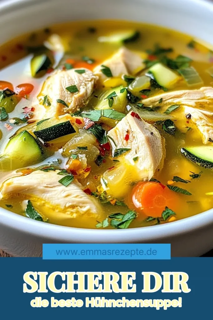 Entdecke das köstliche Rezept für Sizilianische Hühnchensuppe! Diese gesunde Hühnchensuppe vereint zarte Hühnchenteile, Kichererbsen und frisches Gemüse in einer herzhaften italienischen Suppe. Ideal für ein schnelles Abendessen und voller Geschmack. Lass dich inspirieren und koche dieses einfache Hühnchensuppe Rezept heute noch nach! Hol dir das Rezept und genieße jede Schüssel! #Hühnchensuppe #SizilianischeKüche #GesundEssen #ItalienischeSuppe