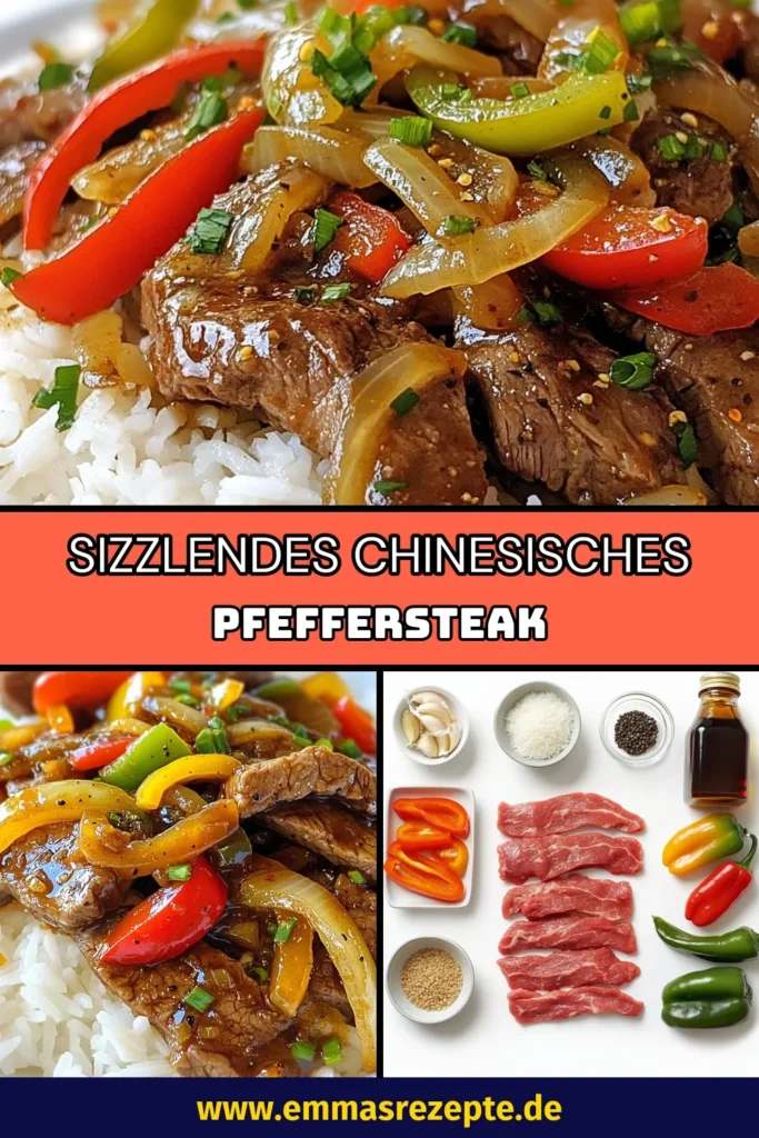 Entdecke unser köstliches Chinesisches Pfeffersteak mit Zwiebeln! Dieses Flanksteak Rezept kombiniert zartes Fleisch mit buntem Gemüse für ein Sizzling Steak Erlebnis. Ideal als Teil deiner asiatischen Rezepte, wird dieses Rezept mit Paprika und Zwiebeln jedem Gaumen gerecht. Probiere es aus und genieße die Aromen Chinas! Speichere dir das Rezept und koche es nach! #ChinesischesPfeffersteak #FlanksteakRezept #AsiatischeRezepte #SizzlingSteak