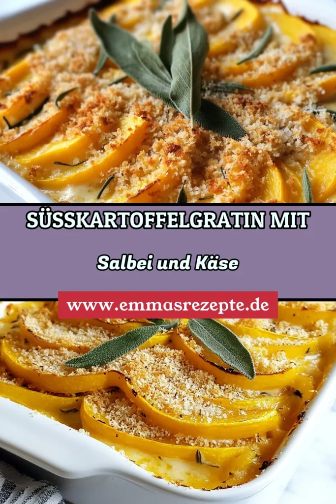 Entdecken Sie unser köstliches Butternutkürbis Gratin! Dieses Salbei Gratin Rezept kombiniert Butternusskürbis mit cremiger Schlagsahne und würzigem Käse für den perfekten Käseauflauf mit Butternusskürbis. Ideal für herbstliche Abende, ist dieses vegane Gericht gesund und herzhaft. Lassen Sie sich von diesem herbstlichen Kürbisgericht inspirieren und probieren Sie es aus! Speichern Sie das Rezept für Ihre nächste Kochsession. #ButternutkürbisGratin #SalbeiGratin #Käseauflauf #VeganeAufläufe