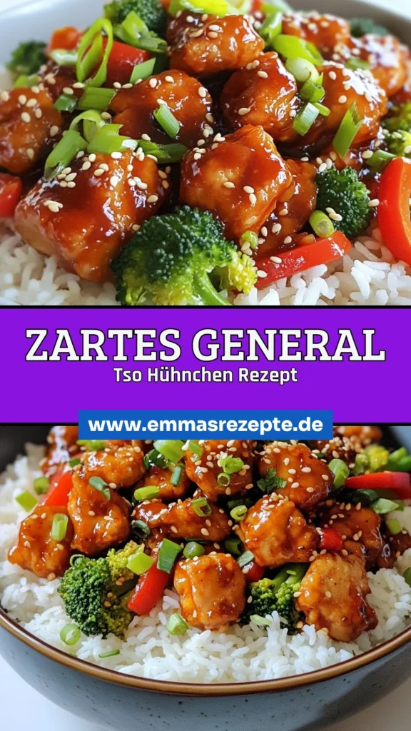 Holen Sie sich mit diesem köstlichen General Tso’s Hühnchen Rezept das asiatische Restaurant-Feeling nach Hause! Dieses langsam gegarte Hühnchen im Slow Cooker ist einfach zuzubereiten und voller Geschmack. Die süß-würzige Sojasauce harmoniert perfekt mit Hähnchen und frischem Gemüse. Ideal für ein einfaches Abendessen für die ganze Familie! Sie werden begeistert sein! Speichern Sie das Rezept jetzt und probieren Sie es aus! #GeneralTsos #HühnchenRezept #SlowCooker #asiatischeKüche