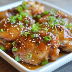 - 4 Hähnchenkeulen mit Knochen, Haut entfernt - ½ Tasse Honig - ¼ Tasse Sojasauce (bevorzugt salzarm) Die Hauptzutaten sind ganz wichtig für den Geschmack. Die Hähnchenkeulen sind saftig und zart. Der Honig bringt eine süße Note. Die Sojasauce gibt Tiefe und Umami. Diese Mischung macht dein Gericht besonders lecker. - 4 Knoblauchzehen, fein gehackt - 1 Esslöffel frischer Ingwer, gerieben - 1 Esslöffel Reisessig Die Gewürze bringen viel Aroma. Knoblauch macht das Gericht würzig und aromatisch. Ingwer fügt eine frische Schärfe hinzu. Reisessig gibt eine feine Säure. Diese Aromen machen dein Gericht lebendig und spannend. - 2 Frühlingszwiebeln, in Ringe geschnitten - Sesamkörner Die Garnierungen machen das Gericht hübsch. Frühlingszwiebeln bringen Farbe und Crunch. Sesamkörner fügen einen nussigen Geschmack hinzu. Diese kleinen Details machen den großen Unterschied. {{ingredient_image_2}} Bevor wir starten, müssen wir die Zutaten vorbereiten und bereitstellen. Hier sind die Zutaten, die du brauchst: - 4 Hähnchenkeulen mit Knochen, Haut entfernt - ½ Tasse Honig - ¼ Tasse Sojasauce (bevorzugt salzarm) - 4 Knoblauchzehen, fein gehackt - 1 Esslöffel frischer Ingwer, gerieben - 1 Esslöffel Reisessig - 1 Teelöffel Sesamöl - 1 Teelöffel zerstoßene rote Pfefferflocken (optional) - Salz und Pfeffer nach Geschmack - 2 Frühlingszwiebeln, in Ringe geschnitten (zum Garnieren) - Sesamkörner (zum Garnieren) Richte deinen Crockpot bereit. Stelle sicher, dass er sauber und funktionsbereit ist. Nun machen wir die Honig-Knoblauch-Sauce. In einer mittelgroßen Schüssel vermischst du den Honig, die Sojasauce, den gehackten Knoblauch, den geriebenen Ingwer, den Reisessig, das Sesamöl und die zerstoßenen roten Pfefferflocken. Rühre alles gut um, bis es gut vermischt ist. Jetzt würzen wir die Hähnchenkeulen. Streue Salz und Pfeffer gleichmäßig auf das Fleisch. Lege die gewürzten Hähnchenkeulen in den Crockpot. Gieße die Honig-Knoblauch-Sauce gleichmäßig über das Hähnchen. Achte darauf, dass jedes Stück gut bedeckt ist. Decke den Crockpot ab und stelle die Temperatur auf niedrig. Lasse das Hähnchen 6 bis 7 Stunden garen. Es ist fertig, wenn das Fleisch zart ist und sich leicht mit einer Gabel zerschneiden lässt. Nach dem Garen kannst du die Hähnchenkeulen vorsichtig aus dem Crockpot nehmen. Wenn du möchtest, kannst du die Sauce dicker machen. Erwärme sie in einem Topf bei mittlerer Hitze und lasse sie 5 bis 10 Minuten köcheln, bis sie etwas reduziert ist. Gib die Hähnchenkeulen zurück in den Crockpot und rühre gut um, damit sie mit der eingedickten Sauce überzogen sind. Warum Haut entfernen? Die Haut von Hähnchenkeulen kann fettig sein. Das Entfernen hilft, das Gericht leichter zu machen. Außerdem nimmt die Sauce besser in das Fleisch auf. So wird jeder Biss saftiger. Tipps für zartes Fleisch Um zartes Fleisch zu bekommen, achte auf die Garzeit. Garen im Crockpot bei niedriger Wärme ist der Schlüssel. Nach 6 bis 7 Stunden wird das Hähnchen weich und einfach zu zerteilen. Würze das Fleisch gut mit Salz und Pfeffer, bevor du es in den Crockpot legst. Methoden zum Eindicken der Sauce Manchmal wirkt die Sauce dünn. Um sie dickflüssiger zu machen, kannst du sie in einen Topf geben. Erhitze sie bei mittlerer Hitze und lasse sie 5 bis 10 Minuten köcheln. So wird die Sauce reichhaltiger und voller Geschmack. Verwendung von Zusatzgewürzen Zusatzgewürze können die Sauce aufpeppen. Probiere etwas Sojasauce oder mehr Knoblauch. Ein Hauch von Chili bringt Schärfe. Experimentiere mit deinen Lieblingsgewürzen, um die perfekte Mischung zu finden. Beilagen und Präsentation Serviere die Hähnchenkeulen auf einer schönen Platte. Träufle die Honig-Knoblauch-Sauce darüber. Garniere das Gericht mit geschnittenen Frühlingszwiebeln und Sesamkörnern. Als Beilage empfehle ich gedämpften Reis oder gebratenes Gemüse. Das sorgt für ein rundum gelungenes Essen. Pro Tipps Marinieren für mehr Geschmack: Lassen Sie die Hähnchenkeulen vor dem Kochen mindestens 30 Minuten in der Honig-Knoblauch-Sauce marinieren, um den Geschmack zu intensivieren. Hähnchenbrust verwenden: Sie können auch Hähnchenbrust anstelle von Keulen verwenden, aber achten Sie darauf, die Garzeit zu verkürzen, um ein Austrocknen zu verhindern. Beilagen variieren: Servieren Sie die Hähnchenkeulen mit verschiedenen Beilagen wie Quinoa oder einem frischen Salat für eine gesunde Variation. Für mehr Schärfe: Fügen Sie zusätzliche zerstoßene rote Pfefferflocken hinzu oder verwenden Sie frische Chilis in der Marinade, um das Gericht nach Ihrem Geschmack anzupassen. {{image_4}} Für dieses Gericht kann man verschiedene Fleischsorten nutzen. Du kannst Hähnchenbrust oder sogar Putenfleisch verwenden. Diese Varianten sind leicht und sehr lecker. Achte darauf, die Garzeit anzupassen, da diese Fleischsorten oft schneller gar sind. Wenn du vegetarische Alternativen suchst, sind Tofustücke eine tolle Wahl. Tofu nimmt die Aromen gut auf. Du musst ihn in der Marinade einweichen und dann im Crockpot garen. Verwende die gleiche Sauce wie im Rezept. Es gibt viele Wege, den Geschmack zu verändern. Du kannst frische Kräuter wie Thymian oder Rosmarin hinzufügen. Diese bringen frische Noten in dein Gericht. Auch Zitrone oder Limette können für mehr Säure sorgen. Das macht das Gericht lebendiger. Möchtest du es schärfer? Füge mehr zerstoßene rote Pfefferflocken hinzu. So wird das Gericht feuriger. Achte darauf, die Menge nach deinem Geschmack anzupassen. Zerstoßene rote Pfefferflocken sind ein einfacher Trick für mehr Schärfe. Sie bringen auch Farbe und Textur. Du kannst sie vor dem Servieren über die Hähnchenkeulen streuen. Das sieht appetitlich aus und schmeckt fantastisch. Um die Reste der Hähnchenkeulen gut zu lagern, lege sie in einen luftdichten Behälter. Stelle sicher, dass die Hähnchenkeulen abgekühlt sind, bevor du sie in den Kühlschrank gibst. Die optimale Lagerung im Kühlschrank hält sie frisch für etwa drei bis vier Tage. Du kannst die Hähnchenkeulen auch einfrieren. Lege sie dazu in einen gefrierfesten Beutel und drücke die Luft heraus. So bleiben sie bis zu drei Monate haltbar. Wenn du sie wieder auftauen möchtest, lege sie einfach über Nacht in den Kühlschrank. Die Reste sind im Kühlschrank drei bis vier Tage haltbar. Wenn du sie eingefroren hast, kannst du sie bis zu drei Monate verwenden. Achte darauf, die Hähnchenkeulen gut zu verpacken, um Gefrierbrand zu vermeiden. Wenn sie anfangen, schlecht zu riechen oder eine seltsame Farbe haben, solltest du sie nicht mehr essen. Beim Aufwärmen der Hähnchenkeulen gibt es einige nützliche Tipps. Du kannst sie im Crockpot wiedererwärmen. Stelle den Crockpot auf niedrige Temperatur und lasse die Hähnchenkeulen für etwa zwei Stunden warm werden. Alternativ kannst du sie auch im Ofen auf etwa 180 Grad Celsius erhitzen. Lege sie in eine Auflaufform und decke sie mit Alufolie ab, um das Austrocknen zu verhindern. So bleiben sie saftig und lecker. Die Garzeit kann bei jedem Crockpot anders sein. Viele Modelle haben unterschiedliche Stufen. - Für einen schnellen Garprozess, stelle den Crockpot auf hoch. - Wenn du Zeit hast, nutze die niedrige Stufe. So bleibt das Hähnchen zart. - Überprüfe das Hähnchen nach 5 Stunden, wenn du auf niedrig kochst. Die Hähnchenkeulen sollten gut durchgegart sein und eine Innentemperatur von 75°C erreichen. Ja, du kannst die Hähnchenkeulen auch auf dem Herd oder im Ofen zubereiten. - Für den Herd, brate sie zuerst in einer Pfanne an. - Gib dann die Sauce dazu und lasse alles köcheln. - Im Ofen kannst du sie bei 180°C für etwa 40-50 Minuten backen. Beide Methoden sind einfach und bringen einen leckeren Geschmack. Zu Honig-Knoblauch-Hähnchenkeulen passen viele Beilagen gut. - Gedämpfter Reis ist eine einfache Wahl. - Gebratenes Gemüse ergänzt die Aromen perfekt. - Ein frischer Salat sorgt für einen gesunden Ausgleich. Probiere auch Kartoffeln oder Nudeln aus. Sie passen ebenfalls gut zu diesem Gericht. Diese Anleitung zeigt, wie du köstliche Honig-Knoblauch-Hähnchenkeulen im Crockpot machst. Wir haben die wichtigen Zutaten, Schritte und Tipps geteilt. Das Entfernen der Haut sorgt für zarte Hähnchenkeulen. Vergiss nicht, die Sauce nach deinem Geschmack zu verfeinern. Lagere Reste richtig, damit du länger Freude daran hast. Experimentiere mit Variationen, um das Gericht anzupassen. So genießt du stets neue Geschmackserlebnisse. Genieße dein selbstgemachtes Gericht und teile es mit Freunden!