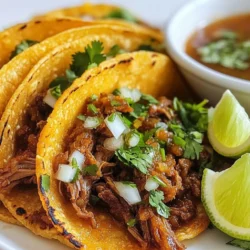 - Rinderbraten und Chilis Für die Birria Tacos verwende ich 900 g Rinderbraten. Chuck Roast ist ideal. Die Chilis sind wichtig. Ich benutze 5 getrocknete Guajillo-Chilis und 3 Ancho-Chilis. Diese verleihen dem Gericht einen tollen Geschmack. - Zwiebeln und Knoblauch Eine mittelgroße Zwiebel ist notwendig. Ich hacke sie fein. Außerdem brauche ich 4 Knoblauchzehen. Diese geben der Marinade einen starken, herzhaften Geschmack. - Gewürze und Brühe Gewürze sind der Schlüssel. Ich nutze 1 Teelöffel Kreuzkümmel, Oregano, schwarzen Pfeffer und Salz. Für die Brühe sind 480 ml Rinderbrühe perfekt. Ich füge auch 1 Esslöffel Apfelessig hinzu, um die Aromen zu heben. {{ingredient_image_2}} Um die einzigartige Chili-Paste zu machen, röste zuerst die Guajillo- und Ancho-Chilis. Ich mache das in einer Pfanne bei mittlerer Hitze. Röste sie etwa 2 Minuten lang, bis sie gut duften. Achte darauf, sie nicht zu verbrennen! Danach weiche die Chilis in heißem Wasser ein. Lass sie 15 bis 20 Minuten ziehen, bis sie weich sind. Wenn die Chilis fertig sind, gib sie zusammen mit der gehackten Zwiebel, dem Knoblauch, Kreuzkümmel, Oregano, Pfeffer, Salz, Rinderbrühe und Apfelessig in einen Mixer. Mixe alles gut, bis eine glatte Paste entsteht. Diese Paste ist die Grundlage für den Geschmack deiner Birria Tacos. Jetzt kommt der spannende Teil: das Marinieren des Fleisches. Nimm die Rinderstücke und lege sie in eine große Schüssel oder einen Zip-Beutel. Gieße die Chili-Paste über das Fleisch. Achte darauf, dass das Fleisch gut bedeckt ist. Lass das Fleisch mindestens 2 Stunden im Kühlschrank marinieren. Für die besten Ergebnisse lasse es über Nacht ruhen. So entfalten die Aromen sich richtig gut. Heize deinen Ofen auf 160°C vor, während das Fleisch mariniert. Nach der Marinierzeit gib das Rindfleisch zusammen mit der Marinade in einen schweren Topf oder Dutch Oven. Decke den Topf gut ab. Backe das Fleisch 3 bis 4 Stunden, bis es schön zart ist. Es sollte sich leicht mit einer Gabel zerkleinern lassen. Nach dem Garen nimm das Rindfleisch heraus und zerkleinere es mit zwei Gabeln. Vergiss nicht, die Kochflüssigkeit aufzuheben. Sie wird für das Dippen der Tacos verwendet. Jetzt bist du bereit, die Tacos zusammenzustellen und deine Gäste zu beeindrucken! Die Marinade macht den Geschmack. Marinieren Sie das Fleisch mindestens zwei Stunden. Für mehr Geschmack, marinieren Sie über Nacht. Sie können einen großen Zip-Beutel verwenden, um die Marinade gut zu verteilen. Achten Sie darauf, dass das Fleisch gut bedeckt ist. So zieht der Geschmack tief ein. Garen im Dutch Oven ist einfach. Heizen Sie Ihren Ofen auf 160°C vor. Legen Sie das marinierte Fleisch in den Topf. Decken Sie den Topf gut ab. Lassen Sie das Fleisch drei bis vier Stunden garen. Es sollte zart sein und sich leicht zerkleinern lassen. Die niedrige Temperatur sorgt für gleichmäßiges Garen und volle Aromen. Beim Braten der Tacos kommt es auf die Details an. Erhitzen Sie eine kleine Menge Öl in einer Pfanne. Tauchen Sie jede Maistortilla kurz in die Kochflüssigkeit für mehr Geschmack. Fügen Sie das zerkleinerte Rindfleisch auf einer Hälfte der Tortilla hinzu. Klappen Sie die Tortilla um und braten Sie sie 2-3 Minuten pro Seite. So werden die Tacos knusprig und lecker. Pro Tipps Chilis richtig rösten: Rösten Sie die Chilis, bis sie duften, um ihre Aromen zu intensivieren und eine tiefere Geschmacksbasis für die Marinade zu schaffen. Über Nacht marinieren: Lassen Sie das Fleisch über Nacht in der Marinade im Kühlschrank, um die Aromen optimal aufzunehmen und das Fleisch zarter zu machen. Fleisch richtig garen: Stellen Sie sicher, dass das Rindfleisch gut abgedeckt ist, während es im Ofen gart, um ein Austrocknen zu verhindern und eine optimale Zartheit zu gewährleisten. Tortillas vorbereiten: Tauchen Sie die Tortillas in die Kochflüssigkeit, bevor Sie sie braten, um zusätzlichen Geschmack hinzuzufügen und die Tacos saftiger zu machen. {{image_4}} Für eine vegane oder vegetarische Version der Birria Tacos kannst du verschiedene pflanzliche Substitute verwenden. Eine gute Wahl ist Jackfruit. Sie hat eine fleischige Textur und nimmt gut Aromen auf. Auch Linsen sind klasse. Sie sind nahrhaft und fügen einen tollen Geschmack hinzu. Verwende die gleiche Marinade wie beim Fleisch. So bleibt der scharfe und würzige Geschmack erhalten. Wenn du die Schärfe und den Geschmack anpassen möchtest, probiere andere Chilis aus. Zum Beispiel kannst du Pasilla-Chilis oder Chipotle verwenden. Pasilla-Chilis sind mild und geben einen tiefen Geschmack. Chipotle sind geräuchert und sehr scharf. Denke daran, die Menge der Chilis zu variieren, um die gewünschte Schärfe zu erreichen. Du kannst auch etwas Zucker hinzufügen, um die Schärfe abzuschwächen. Die richtigen Beilagen machen die Birria Tacos noch besser. Ich empfehle, frische Salsa und Guacamole zu servieren. Diese bringen Frische und Cremigkeit. Limettenspalten sind wichtig, um die Tacos spritzig zu machen. Zu trinken passen gut ein kühles Bier oder ein erfrischender Agua Fresca. Diese Getränke ergänzen die Aromen perfekt. Wenn du Fleisch übrig hast, bewahre es richtig auf. Lege das zerkleinerte Rindfleisch in einen luftdichten Behälter. Du kannst es bis zu drei Tage im Kühlschrank aufbewahren. Wenn du es länger lagern möchtest, friere das Fleisch ein. In einem Gefrierbeutel bleibt es bis zu drei Monate frisch. Achte darauf, die Luft herauszudrücken, bevor du den Beutel schließt. Tortillas sollten frisch bleiben. Packe sie in ein sauberes Tuch oder einen Behälter. Lagere sie im Kühlschrank, damit sie weich bleiben. Wenn du sie länger aufbewahren willst, friere die Tortillas ein. Lege ein Blatt Backpapier zwischen jede Tortilla, damit sie nicht zusammenkleben. So bleiben sie bis zu zwei Monate gut. Du kannst die Reste von Birria Tacos vielfältig nutzen. Mache zum Beispiel eine leckere Birria-Suppe. Nimm die Brühe und füge Gemüse hinzu. Du kannst auch Quesadillas mit dem Restfleisch zubereiten. Lege das Fleisch zwischen zwei Tortillas und brate sie knusprig. So verwandelst du Reste in neue, köstliche Gerichte. Birria Tacos sind eine köstliche mexikanische Spezialität. Ursprünglich kommen sie aus Jalisco, Mexiko. Diese Tacos bestehen aus zartem, gewürztem Rindfleisch. Man bereitet sie mit einer schmackhaften Chili-Marinade zu. Die Chilis geben den Tacos ihren einzigartigen Geschmack. Man serviert sie oft mit einer Brühe zum Dippen. Die Kombination aus weichen Tortillas und dem saftigen Fleisch ist einfach himmlisch. Ja, Sie können Birria Tacos im Voraus zubereiten. Marinieren Sie das Fleisch am besten über Nacht. So ziehen die Aromen gut ein. Gekochtes Rindfleisch bleibt im Kühlschrank bis zu drei Tage frisch. Sie können es auch einfrieren. Einfach in einem luftdichten Behälter aufbewahren. Zum Aufwärmen können Sie die Brühe nutzen. Das macht das Fleisch wieder saftig und schmackhaft. Die besten Birria Tacos findet man oft in kleinen, lokalen Restaurants. Suchen Sie nach einem Ort, der echte mexikanische Küche anbietet. Foodtrucks und Märkte bieten ebenfalls tolle Optionen an. Fragen Sie Einheimische nach ihren Empfehlungen. Oft haben diese persönliche Favoriten, die nicht in Reiseführern stehen. Probieren Sie verschiedene Orte aus, um Ihren Favoriten zu finden. Birria Tacos sind eine köstliche Wahl mit einfachen Zutaten, wie Rinderbraten und Chilis. Du hast gelernt, wie man die Chili-Paste macht, das Fleisch marinierst und es richtig garst. Du hast auch viele Tipps bekommen, um sie perfekt zuzubereiten und aufzubewahren. Egal, ob du eine vegane Variante wählst oder die besten Beilagen suchst, Birria Tacos bieten eine Vielfalt für jeden Geschmack. Probiere diese Rezepte aus und genieße dein neues Lieblingsgericht!