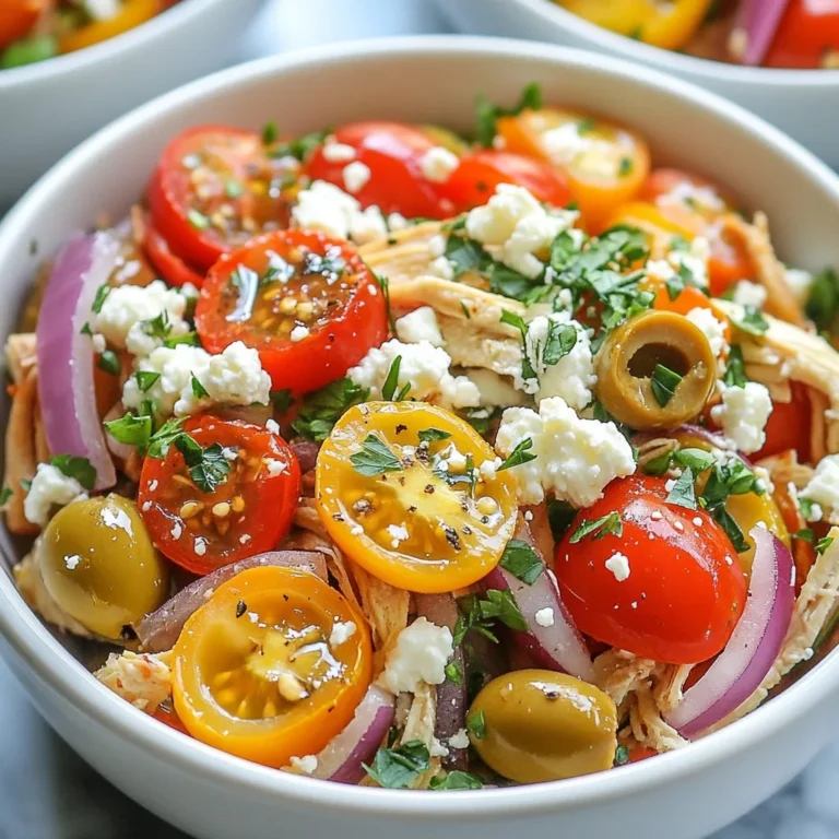 Für dieses Rezept brauchst du die folgenden Hauptzutaten: - 4 Hähnchenbrustfilets, ohne Haut und Knochen - 1 Tasse Kirschtomaten, halbiert - 1 rote Zwiebel, in dünne Scheiben geschnitten - 1 rote Paprika, in dünne Streifen geschnitten - 1 Tasse Kalamata-Oliven, entsteint und halbiert - 3 Knoblauchzehen, fein gehackt Diese Zutaten geben dem Gericht seinen vollen, reichen Geschmack. Das Hähnchen ist zart und saftig, während das Gemüse frisch und bunt ist. Die Marinade ist der Schlüssel zu diesem Gericht. Du benötigst: - 2 Esslöffel Olivenöl - 1 Esslöffel getrockneter Oregano - 1 Teelöffel Salz - ½ Teelöffel schwarzer Pfeffer - Saft von 1 Zitrone Diese Gewürze und das Olivenöl machen das Hähnchen würzig und aromatisch. Das Zitronenwasser sorgt für einen frischen Geschmack. Um dein griechisches Hähnchen zu verfeinern, kannst du es mit Garnierungen anrichten. Hier sind einige Vorschläge: - Feta-Käse, zerbröselt - Frische Petersilie, gehackt Diese Zutaten verleihen deinem Gericht eine schöne Farbe und zusätzlichen Geschmack. Sie machen dein Hähnchen noch ansprechender und leckerer. {{ingredient_image_2}} Zuerst nimmst du die Hähnchenbrustfilets. Stelle sicher, dass sie ohne Haut und Knochen sind. Lege die Filets gleichmäßig auf den Boden des Slow Cookers. So kochen sie gleichmäßig und bleiben saftig. Jetzt kommt das Gemüse. Nimm die Kirschtomaten und halbiere sie. Schneide die rote Zwiebel in dünne Scheiben und die rote Paprika in Streifen. Verteile das gesamte Gemüse gleichmäßig über dem Hähnchen. Füge die entsteinten Kalamata-Oliven hinzu und streue den gehackten Knoblauch darüber. Dies gibt einen tollen Geschmack. Für die Marinade mische in einer kleinen Schüssel das Olivenöl, den Oregano, das Salz, den Pfeffer und den Zitronensaft. Verquirle alles gut miteinander. Gieße die Marinade gleichmäßig über die Hähnchen- und Gemüse-Mischung. Jetzt decke den Slow Cooker ab. Stelle ihn auf niedrige Stufe und lasse alles 6-8 Stunden kochen. Das Hähnchen ist fertig, wenn es zart ist und sich leicht mit einer Gabel zerteilen lässt. Nach dem Kochen kannst du das Hähnchen mit zwei Gabeln zerkleinern und mit dem Gemüse vermengen. Garniere das Gericht mit zerbröckeltem Feta-Käse und frisch gehackter Petersilie. Um das Hähnchen perfekt zart zu machen, ist die Kochzeit wichtig. Kochen Sie es 6 bis 8 Stunden auf niedriger Stufe. Die langsame Hitze macht das Hähnchen weich. Sie können auch die Brustfilets leicht mit einer Gabel zerdrücken. So bleibt das Fleisch saftig und lecker. Achten Sie darauf, dass der Slow Cooker gut abgedeckt bleibt. Der Dampf hilft, das Hähnchen zart zu halten. Das Rezept lässt sich leicht anpassen. Fügen Sie zum Beispiel Paprikapulver oder Kreuzkümmel hinzu. Diese Gewürze bringen neue Aromen. Sie können auch frische Kräuter wie Thymian oder Basilikum verwenden. Diese Kräuter verleihen dem Gericht einen frischen Geschmack. Für ein wenig Schärfe können Sie rote Pfefferflocken hinzufügen. Experimentieren Sie mit verschiedenen Zutaten, um Ihren eigenen Stil zu finden. Das griechische Hähnchen passt gut zu vielen Beilagen. Servieren Sie es mit warmem Pita-Brot. Ein leichter griechischer Salat ergänzt die Aromen. Auch Reis oder Quinoa sind gute Optionen. Diese Beilagen helfen, die köstliche Sauce aufzusaugen. Garnieren Sie das Hähnchen mit zerbröckeltem Feta-Käse und frischer Petersilie. So sieht das Gericht besonders einladend aus. Pro Tipps Hähnchen marinieren: Lassen Sie das Hähnchen vor dem Kochen für mindestens 30 Minuten in der Marinade ziehen, um den Geschmack zu intensivieren. Gemüse variieren: Fügen Sie saisonales Gemüse wie Zucchini oder Auberginen hinzu, um das Gericht noch bunter und nährstoffreicher zu gestalten. Langsame Garzeit: Überprüfen Sie das Hähnchen gegen Ende der Garzeit, um sicherzustellen, dass es zart und saftig bleibt, ohne auszutrocknen. Serviervorschlag: Servieren Sie das Gericht mit warmem Pita-Brot und einem erfrischenden Joghurt-Dip für ein authentisches griechisches Erlebnis. {{image_4}} Für alle, die auf Fleisch verzichten wollen, gibt es tolle Alternativen. Ein einfacher Weg ist, das Hähnchen durch Kichererbsen zu ersetzen. Kichererbsen sind nahrhaft und geben dem Gericht eine gute Textur. Du kannst auch Quinoa verwenden. Es hat einen nussigen Geschmack und ist sehr gesund. Gemischtes Gemüse wie Zucchini oder Auberginen funktioniert auch gut. Diese Optionen machen das Gericht frisch und leicht. Die Gewürze sind der Schlüssel zu diesem Gericht. Du kannst die Menge des Oreganos anpassen, um es milder oder würziger zu machen. Wenn du etwas Schärfe magst, füge eine Prise Cayennepfeffer hinzu. Für eine süßere Note probiere etwas Honig oder Zucker in der Marinade. Experimentiere mit Zitronenschale für mehr Frische. Jeder kann so seinen eigenen Geschmack finden. Wenn du das Hähnchen ersetzen möchtest, gibt es viele Optionen. Pute ist eine leichte und gesunde Wahl. Auch Schweinefleisch kann gut funktionieren, besonders in Form von Filets. Für eine pflanzliche Option sind Tofu oder Tempeh ideal. Beide nehmen den Geschmack der Marinade gut auf. So bleibt das Gericht sättigend und lecker, egal welche Proteinquelle du wählst. Wenn Sie Reste von Ihrem Slow Cooker griechischen Hähnchen haben, lagern Sie diese in einem luftdichten Behälter. Lassen Sie das Gericht zuerst auf Raumtemperatur abkühlen. Im Kühlschrank hält es sich bis zu drei Tage. Achten Sie darauf, das Hähnchen nicht länger stehen zu lassen, um die Frische zu wahren. Sie können auch Reste einfrieren. Teilen Sie das Hähnchen in Portionen auf und geben Sie es in gefriergeeignete Beutel. Lassen Sie etwas Platz im Beutel, um die Ausdehnung beim Gefrieren zu ermöglichen. Im Gefrierfach bleibt das Hähnchen bis zu drei Monate frisch. Beschriften Sie die Beutel mit dem Datum, damit Sie wissen, wann sie eingefroren wurden. Um das gefrorene Hähnchen aufzutauen, legen Sie es über Nacht in den Kühlschrank. Zum Aufwärmen können Sie die Mikrowelle oder den Herd nutzen. Wenn Sie die Mikrowelle verwenden, stellen Sie die Leistung auf niedrig, damit das Hähnchen gleichmäßig warm wird. Alternativ können Sie das Hähnchen in einem Topf bei niedriger Hitze erwärmen. Fügen Sie ein wenig Wasser oder Brühe hinzu, um das Hähnchen saftig zu halten. Sie können die Zutaten 6 bis 8 Stunden im Slow Cooker lassen. Wenn Sie die Zeit verlängern, wird das Hähnchen zarter. Achten Sie darauf, dass es nicht zu lange kocht, sonst wird es trocken. Prüfen Sie das Hähnchen nach 6 Stunden. Es sollte sich leicht mit einer Gabel zerteilen lassen. Ja, frisches Gemüse ist eine tolle Wahl. Es gibt dem Gericht einen besseren Geschmack und eine schöne Textur. Verwenden Sie Kirschtomaten, rote Zwiebeln und Paprika. Schneiden Sie die Gemüse in gleichmäßige Stücke. Das sorgt dafür, dass alles gleichmäßig gart. Um das Rezept für mehr Portionen anzupassen, fügen Sie mehr Hähnchenbrustfilets hinzu. Achten Sie darauf, dass die Menge an Gemüse und Gewürzen ebenfalls steigt. Verdoppeln Sie die Zutaten für 8 Portionen. Kochen Sie das Gericht weiterhin 6 bis 8 Stunden. Wenn Sie mehr Hähnchen verwenden, kann es länger dauern, bis es zart wird. In diesem Blogbeitrag haben wir die Zutaten für das griechische Hähnchen besprochen. Du hast gelernt, wie man sie richtig zubereitet und marinieren kann. Wir haben viele Tipps geteilt, um das Hähnchen zart zu machen und verschiedene Varianten vorgestellt. Auch die Lagerung von Resten wurde behandelt. Denke daran, dass du mit kleinen Anpassungen große Geschmäcker erzielen kannst. Probiere verschiedene Beilagen und Gewürze aus. So wird jede Mahlzeit zu etwas Besonderem.
