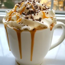 Für einen köstlichen Hot Salted Caramel Mocha brauchst du einige wichtige Zutaten. Hier ist die Liste: - 1 Tasse frisch gebrühter Espresso oder starker Kaffee - 1 Tasse Milch (wahlweise Milch oder pflanzliche Alternativen) - 2 Esslöffel Kakaopulver - 2 Esslöffel Karamellsauce (plus extra zum Dekorieren) - ½ Teelöffel Meersalz - Schlagsahne (optional als Topping) - Schokoladenspäne oder Kakaopulver (zum Garnieren) Jede dieser Zutaten spielt eine wichtige Rolle. Der Espresso sorgt für einen starken Kaffeegeschmack, während die Milch die Mischung cremig macht. Kakaopulver fügt Schokolade hinzu, und Karamellsauce gibt die süße Note. Meersalz bringt die Aromen zum Leben. Manchmal möchte ich mein Getränk anpassen. Hier sind ein paar Optionen: - Vanilleextrakt für einen süßen, blumigen Geschmack - Haselnuss-Sirup für eine nussige Note - Gewürze wie Zimt oder Muskatnuss für zusätzliche Wärme Diese kleinen Änderungen können den Geschmack deines Mokkas wirklich verändern. Du kannst auch die Menge von Karamellsauce oder Kakao nach deinem Wunsch anpassen. Wenn du pflanzliche Alternativen bevorzugst, hast du viele Optionen. Hier sind einige Vorschläge: - Verwende Hafermilch oder Mandelmilch anstelle von Kuhmilch. - Nutze eine zuckerfreie Karamellsauce, wenn du Kalorien sparen möchtest. Diese Alternativen machen den Hot Salted Caramel Mocha für jeden zugänglich. Du kannst alle Zutaten nach deinem Geschmack auswählen. {{ingredient_image_2}} Die Kakaomilch macht deinen Hot Salted Caramel Mocha besonders lecker. Nimm einen kleinen Topf und gib die Milch und das Kakaopulver hinein. Erhitze beides bei mittlerer Hitze. Rühre mit einem Schneebesen. So löst sich das Kakao gut auf. Wenn die Mischung warm ist, füge die Karamellsauce hinzu. Rühre weiter, bis alles gut vermischt ist. Lass die Mischung noch eine Minute warm werden, aber koche sie nicht. Jetzt ist es Zeit, deinen Espresso oder starken Kaffee zu machen. Du kannst eine Espressomaschine oder einen French Press nutzen. Braue eine Tasse frischen Kaffee. Gieße ihn in eine große Tasse. Der Kaffee bringt den nötigen Kick in dein Getränk. Gieße langsam die warme Kakaomilch über den Kaffee. Achte darauf, dass sich die beiden gut vermischen. Streue dann das Meersalz über die Oberfläche. Das Salz gibt einen tollen Geschmack. Wenn du magst, füge Schlagsahne als Topping hinzu. Träufle etwas Karamellsauce darüber für mehr Süße. Garniere das Getränk mit Schokoladenspänen oder etwas Kakaopulver. So sieht dein Mokka auch toll aus! Um die beste Schokoladen-Karamell-Mischung zu machen, wähle frisches Kakaopulver. Es gibt verschiedene Marken. Probiere einige aus, um deinen Favoriten zu finden. Mische das Kakaopulver gut mit der Milch. Das sorgt für einen gleichmäßigen Geschmack. Achte darauf, die Mischung nicht zu kochen. So bleibt sie cremig und lecker. Das Meersalz bringt einen tollen Kontrast zum Süßen. Beginne mit ½ Teelöffel. Du kannst mehr hinzufügen, wenn du den salzigen Geschmack magst. Streue es gleichmäßig über die Oberfläche. So verteilt sich der Geschmack besser. Probiere es aus und finde die perfekte Balance für dich. Die Präsentation macht viel aus. Gieße den Mokka in eine schöne Tasse. Kröne ihn mit Schlagsahne für einen tollen Look. Träufle etwas Karamellsauce darüber. Das sieht nicht nur gut aus, es schmeckt auch super! Garniere mit Schokoladenspänen oder Kakaopulver. Damit wird dein Getränk zum echten Hingucker. Pro Tipps Frische Zutaten: Verwende immer frischen Espresso oder starken Kaffee für den besten Geschmack. Milchwahl: Experimentiere mit verschiedenen Milchsorten, wie Hafer- oder Mandelmilch, für unterschiedliche Geschmäcker. Karamell selbst machen: Versuche, deine eigene Karamellsauce herzustellen, um den Geschmack zu intensivieren. Meersalz Dosierung: Fange mit einer kleinen Menge Meersalz an und passe die Menge nach deinem Geschmack an. {{image_4}} Du kannst deinen Hot Salted Caramel Mocha ganz einfach vegan machen. Verwende pflanzliche Milch. Hafermilch oder Mandelmilch sind tolle Optionen. Sie geben dem Getränk einen schönen Geschmack. Ersetze die Karamellsauce durch eine vegane Variante. Viele Marken bieten diese an. So bleibt der Genuss ohne tierische Produkte. Willst du etwas mehr? Füge zusätzliche Geschmacksrichtungen hinzu! Ein Spritzer Vanilleextrakt macht deinen Mokka besonders. Du kannst auch Haselnuss-Sirup verwenden. Das gibt dem Getränk eine nussige Tiefe. Experimentiere mit verschiedenen Aromen, um deinen perfekten Mokka zu finden. Magst du kalte Getränke? Mache eine eisgekühlte Version! Bereite den Mokka wie gewohnt zu, lass ihn aber abkühlen. Gieße ihn dann über Eiswürfel. Das ist erfrischend und lecker. Du kannst auch deine pflanzliche Milch kalt verwenden. So hast du einen köstlichen Karamell-Mokka für warme Tage. Um Karamellsauce frisch zu halten, fülle sie in ein sauberes Glas. Verschließe das Glas gut. Lagere es im Kühlschrank. So bleibt die Sauce bis zu zwei Wochen haltbar. Wenn du die Sauce verwenden möchtest, erwärme sie kurz in der Mikrowelle oder im Topf. Rühre gut um, um die Konsistenz zu verbessern. Die Kakaomischung, die du für deinen Mokka verwendest, kann ebenfalls aufbewahrt werden. Wenn du Kakaopulver mit Milch mischst, bewahre es im Kühlschrank auf. Diese Mischung bleibt etwa drei Tage frisch. Wenn du die Mischung im Voraus machst, halte sie in einem luftdichten Behälter. So bleibt sie länger gut. Wenn du Mokka übrig hast, kühl ihn schnell ab. Fülle ihn in einen luftdichten Behälter. Lagere den Behälter im Kühlschrank. So bleibt der Mokka bis zu zwei Tage frisch. Du kannst ihn auch aufwärmen, aber die Schlagsahne und die Karamellsauce fügen wir erst wieder frisch hinzu. Das sorgt für das beste Geschmackserlebnis. Ein Hot Salted Caramel Mocha hat etwa 300 bis 400 Kalorien. Die genaue Zahl hängt von der Milch und der Karamellsauce ab, die du verwendest. Wenn du Vollmilch nimmst, wird es mehr Kalorien haben. Pflanzliche Milch kann die Kalorienzahl senken. Ich empfehle, die Nährwertangaben auf den Verpackungen zu prüfen, um genau zu wissen, was du trinkst. Du kannst Hot Salted Caramel Mocha in vielen Cafés und Kaffeeketten finden. Große Marken wie Starbucks bieten ihn oft an. Auch lokale Cafés haben manchmal leckere Variationen. Wenn du es lieber zu Hause genießen möchtest, kannst du die Zutaten in jedem Supermarkt kaufen und es selbst zubereiten. Es macht Spaß und schmeckt frisch! Ja, du kannst zuckerfreie Varianten verwenden. Viele Marken bieten zuckerfreie Karamellsauce an. Du kannst auch Süßstoffe verwenden, die keinen Zucker enthalten. Achte darauf, dass die Karamellsauce und die Milch die gewünschte Süße haben. Das macht deinen Hot Salted Caramel Mocha leicht und kalorienfreundlich. In diesem Blogbeitrag haben wir alles über den Hot Salted Caramel Mocha besprochen. Sie wissen jetzt, welche Zutaten Sie brauchen und wie Sie das Getränk zubereiten. Ich habe Tipps gegeben, um die perfekte Mischung zu erreichen und das Getränk toll zu präsentieren. Denken Sie daran, dass es viele Variationen gibt, einschließlich veganer Optionen. Lagern Sie die Zutaten richtig, um sie frisch zu halten. Genießen Sie jeden Schluck dieses köstlichen Getränks!