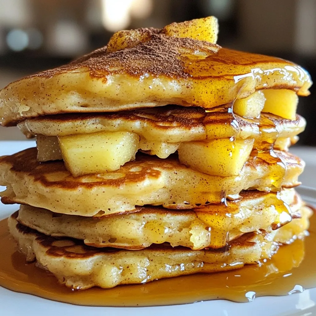 Für deine Apfel-Joghurt-Pfannkuchen brauchst du einige einfache Zutaten. Hier ist die Liste: - 1 Tasse Weizenmehl - 1 Esslöffel Backpulver - 1 Teelöffel Zimt - 1/4 Teelöffel Salz - 1 große Apfel, geschält und gerieben - 1 Tasse griechischer Joghurt - 1/2 Tasse Milch (oder pflanzliche Milchalternative) - 1 großes Ei - 2 Esslöffel Ahornsirup (plus extra zum Servieren) - 1 Teelöffel Vanilleextrakt - Butter oder Öl zum Braten Diese Zutaten sorgen für fluffige und schmackhafte Pfannkuchen. Der Apfel gibt eine süße Note und der Joghurt macht sie besonders saftig. Du kannst einige Zutaten leicht anpassen. Zum Beispiel: - Glutenfreies Mehl: Verwende Reismehl oder eine glutenfreie Mischung. - Vegane Variante: Ersetze den Joghurt durch pflanzlichen Joghurt und das Ei durch Apfelmus. - Milchalternative: Nutze Hafer-, Mandel- oder Sojamilch für eine pflanzliche Option. Diese Anpassungen machen die Pfannkuchen für jeden geeignet. Die Nährwerte für eine Portion Apfel-Joghurt-Pfannkuchen sind ungefähr: - Kalorien: 220 - Fett: 5 g - Kohlenhydrate: 35 g - Eiweiß: 8 g - Ballaststoffe: 2 g Diese Pfannkuchen sind nicht nur lecker, sondern auch nährstoffreich. Sie bieten eine gute Balance aus Kohlenhydraten und Proteinen. {{ingredient_image_2}} Zuerst vermischst du die trockenen Zutaten in einer Schüssel. Nimm eine Tasse Weizenmehl, einen Esslöffel Backpulver, einen Teelöffel Zimt und ein Viertel Teelöffel Salz. Mische alles gut, bis es gleichmäßig verteilt ist. Das ist wichtig, damit der Geschmack gut durchkommt. Die Mischung sollte luftig und klumpenfrei sein. Jetzt kommt der spaßige Teil! In einer zweiten Schüssel gibst du einen großen, geriebenen Apfel, eine Tasse griechischen Joghurt, eine halbe Tasse Milch, ein großes Ei, zwei Esslöffel Ahornsirup und einen Teelöffel Vanilleextrakt. Rühre alles gut um, bis die Mischung schön glatt ist. Es ist wichtig, die Zutaten gut zu vermengen, damit die Pfannkuchen fluffig werden. Jetzt heißt es, die beiden Mischungen zusammenzubringen. Gib die trockenen Zutaten langsam in die feuchte Mischung und rühre vorsichtig um. Du solltest kleine Klümpchen sehen; das ist okay. Vermeide Übermischung, denn das macht die Pfannkuchen zäh. Heize eine beschichtete Pfanne bei mittlerer Hitze vor und füge etwas Butter oder Öl hinzu. Gieße etwa eine Vierteltasse Teig in die Pfanne für jeden Pfannkuchen. Backe sie 2 bis 3 Minuten, bis Blasen an der Oberfläche erscheinen. Wende die Pfannkuchen vorsichtig und backe sie weitere 2 bis 3 Minuten, bis sie goldbraun sind. Wiederhole dies mit dem restlichen Teig. Serviere die Pfannkuchen warm, träufle etwas Ahornsirup darauf und dekoriere sie nach Wunsch mit mehr geriebenem Apfel oder Joghurt. Guten Appetit! Wenn du Pfannkuchen machst, ist es wichtig, die Mischung nicht zu überarbeiten. Übermischung kann die Pfannkuchen zäh machen. Mische die trockenen und feuchten Zutaten einfach, bis sie gerade kombiniert sind. Es ist völlig in Ordnung, wenn noch kleine Klümpchen vorhanden sind. Diese Klümpchen helfen, die Pfannkuchen luftig zu halten. Die richtige Temperatur ist der Schlüssel zu perfekten Pfannkuchen. Heize deine Pfanne auf mittlere Hitze vor. Wenn die Pfanne zu heiß ist, verbrennen die Pfannkuchen außen, während sie innen roh bleiben. Ein einfacher Test: Spritze ein paar Tropfen Wasser in die Pfanne. Wenn sie tanzen und sofort verdampfen, ist die Temperatur ideal. Um deine Apfel-Joghurt-Pfannkuchen noch besser zu machen, probiere verschiedene Toppings. Hier sind einige Ideen: - Frische Beeren wie Erdbeeren oder Heidelbeeren - Ein Klecks griechischer Joghurt - Geröstete Nüsse für einen Crunch - Ein Hauch von Zimt oder Puderzucker - Ein Spritzer Zitrone für Frische Diese Toppings bringen neue Aromen und Texturen und machen das Frühstück noch spannender. Pro Tipps Äpfel vorbereiten: Verwenden Sie frische Äpfel für den besten Geschmack und die beste Textur. Sie können auch verschiedene Apfelsorten mischen, um interessante Aromen zu erzielen. Teig nicht übermischen: Achten Sie darauf, den Teig nur so lange zu rühren, bis die Zutaten gerade kombiniert sind. Kleine Klümpchen sind in Ordnung und führen zu fluffigeren Pfannkuchen. Pfannenhitze kontrollieren: Stellen Sie sicher, dass die Pfanne die richtige Temperatur hat, bevor Sie den Teig hinzufügen. Eine zu heiße Pfanne kann die Pfannkuchen außen verbrennen, während sie innen roh bleiben. Serviervorschläge: Servieren Sie die Pfannkuchen mit zusätzlichen Toppings wie frischem Obst, Joghurt oder Nüssen für mehr Geschmack und Textur. {{image_4}} Wenn du eine glutenfreie Variante der Apfel-Joghurt-Pfannkuchen möchtest, probiere Reismehl. Reismehl hat einen milden Geschmack und eine feine Textur. Es ist leicht zu finden und einfach zu nutzen. Ersetze einfach das Weizenmehl durch eine Tasse Reismehl. Mische die anderen Zutaten wie gewohnt. Die Pfannkuchen bleiben fluffig und lecker. Für eine vegane Option kannst du den griechischen Joghurt und das Ei ersetzen. Nutze pflanzlichen Joghurt, wie Soja- oder Mandeljoghurt. Anstelle eines Eis kannst du einen „Chia-Ei“-Ersatz machen. Mische einen Esslöffel Chiasamen mit drei Esslöffeln Wasser. Lass es zehn Minuten quellen. So erhältst du eine ähnliche Bindung wie mit einem Ei. Die Pfannkuchen schmecken trotzdem frisch und köstlich. Möchtest du deine Pfannkuchen aufregender machen? Füge Schokoladenstückchen oder gehackte Nüsse hinzu. Dunkle Schokolade passt perfekt mit Äpfeln. Nüsse geben einen tollen Crunch. Füge ein paar Esslöffel bei der feuchten Mischung hinzu. Das wird das Geschmackserlebnis noch besser machen. Experimentiere mit verschiedenen Zutaten, um deine perfekten Pfannkuchen zu finden! Wenn du Pfannkuchen übrig hast, kannst du sie einfach lagern. Lass die Pfannkuchen zuerst abkühlen. Danach lege sie in einen luftdichten Behälter. Du kannst auch ein Stück Backpapier zwischen die Pfannkuchen legen. So kleben sie nicht zusammen. Lagere die Pfannkuchen im Kühlschrank. Sie bleiben dort bis zu drei Tage frisch. Das Einfrieren ist eine tolle Idee! Du kannst die Pfannkuchen gut für später aufbewahren. Lege die abgekühlten Pfannkuchen in einer Schicht auf ein Backblech. Stelle das Blech für eine Stunde in den Gefrierschrank. So gefrieren die Pfannkuchen schnell. Danach kannst du sie in einen Gefrierbeutel oder einen luftdichten Behälter umfüllen. So bleiben sie bis zu drei Monate haltbar. Um die Pfannkuchen wieder warm zu machen, gibt es ein paar einfache Tipps. Du kannst sie in der Mikrowelle aufwärmen. Stelle die Pfannkuchen auf einen Teller und decke sie mit einem feuchten Tuch ab. So bleiben sie saftig. Eine andere Möglichkeit ist, sie in einer Pfanne bei mittlerer Hitze zu erwärmen. Mit etwas Butter schmecken sie noch besser. Achte darauf, sie nicht zu lange zu erhitzen, damit sie nicht trocken werden. Ja, du kannst andere Obstsorten verwenden. Bananen, Birnen oder Beeren sind tolle Alternativen. Sie bringen ihren eigenen Geschmack mit und machen die Pfannkuchen bunt. Du kannst einfach die gleiche Menge Obst wie die Äpfel nutzen. Achte darauf, dass das Obst reif ist, um den besten Geschmack zu erzielen. Um den Zuckergehalt zu senken, kannst du die Menge des Ahornsirups verringern. Du kannst auch Honig oder ein anderes Süßungsmittel ausprobieren. Eine weitere Möglichkeit ist, die Äpfel reifer zu wählen. Reife Äpfel sind süßer und benötigen weniger Zucker. Außerdem kannst du die Pfannkuchen mit frischen Früchten servieren, um natürliches Süßungsmittel hinzuzufügen. Es gibt viele pflanzliche Milchalternativen. Mandeln-, Hafer- oder Sojamilch sind beliebt. Du kannst auch Kokosmilch verwenden, um den Pfannkuchen einen anderen Geschmack zu geben. Achte darauf, ungesüßte Varianten zu wählen, um den Zuckergehalt niedrig zu halten. Apfel-Joghurt-Pfannkuchen sind einfach zuzubereiten und lecker. Wir haben die Zutaten, die Zubereitung und praktische Tipps besprochen. Ich hoffe, Sie finden diese Informationen nützlich. Sie können die Pfannkuchen anpassen und gesund lagern. Experimentieren Sie mit verschiedenen Varianten und Toppings. Genießen Sie die Vielseitigkeit und den Geschmack, den diese Pfannkuchen bieten. Viel Spaß beim Backen!