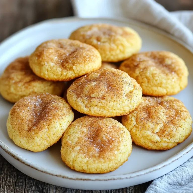 - 1 Tasse ungesalzene Butter, weich gemacht - 1 ½ Tassen Kristallzucker - 2 große Eier - 1 Teelöffel Vanilleextrakt - 3 Tassen Weizenmehl - 2 Teelöffel Weinstein - 1 Teelöffel Backnatron - ½ Teelöffel Salz - 2 Esslöffel Zimt-Zucker-Mischung (1 Esslöffel Zimt und 1 Esslöffel Zucker) Jede Zutat in diesem Rezept hat eine wichtige Rolle. Die ungesalzene Butter gibt den Keksen eine weiche Textur und einen reichen Geschmack. Kristallzucker macht die Kekse süß und sorgt für eine schöne Kruste. Die Eier binden alles zusammen und helfen den Keksen, fluffig zu werden. Vanilleextrakt fügt ein warmes Aroma hinzu, das die Süße ergänzt. Weizenmehl ist das Hauptgerüst der Kekse; es sorgt für Stabilität. Weinstein und Backnatron sind Treibmittel. Sie helfen den Keksen, während des Backens aufzugehen und locker zu bleiben. Salz verstärkt die Aromen und balanciert die Süße. Die Zimt-Zucker-Mischung gibt den Keksen ihren klassischen Geschmack und sorgt für eine süße Note. Wählen Sie frische Eier und hochwertige Butter. Diese Zutaten machen den größten Unterschied in der Qualität. Achten Sie darauf, dass das Weizenmehl fein gemahlen und nicht klumpig ist. Für den Zimt sollten Sie echten Zimt verwenden, nicht den billigeren Cassia-Zimt. Das verbessert den Geschmack. Wenn Sie möchten, können Sie Bio-Zutaten wählen, um die besten Aromen zu erzielen. Frische Zutaten sorgen dafür, dass Ihre Snickerdoodles perfekt weich und zäh werden. {{ingredient_image_2}} Heize deinen Ofen auf 175°C vor. Das ist wichtig für die perfekte Backzeit. Nimm zwei Backbleche und lege sie mit Backpapier aus. So kleben die Kekse nicht fest. In einer großen Schüssel die weiche Butter und den Kristallzucker zusammengeben. Schlage die Mischung für etwa 2-3 Minuten. Sie sollte fluffig und leicht sein. Diese Schritte geben den Keksen ihren tollen Geschmack. Jetzt kommen die Eier. Füge sie nacheinander hinzu und rühre gut um. Danach gib den Vanilleextrakt dazu. Dieser Schritt sorgt für eine schöne Tiefe im Geschmack. Nimm eine separate Schüssel. Mische das Mehl, den Weinstein, das Backnatron und das Salz. Diese trockenen Zutaten sind wichtig für die Textur. Gebe sie langsam zur feuchten Mischung und rühre, bis alles gut vermischt ist. Decke den Teig ab und stelle ihn für etwa 30 Minuten in den Kühlschrank. Das hilft, die richtige Konsistenz zu erreichen. Nimm dann etwa 2 Esslöffel Teig und forme kleine Kugeln. Wende jede Kugel in der Zimt-Zucker-Mischung. Platziere sie auf den Backblechen mit genug Abstand. Backe die Kekse für 10-12 Minuten. Die Ränder sollten leicht goldig sein, während die Mitte weich bleibt. Lass die Kekse 5 Minuten auf dem Blech abkühlen. Dann lege sie auf ein Kuchengitter zum vollständigen Abkühlen. Um die perfekte Textur zu erreichen, achte auf die Butter. Verwende weiche, ungesalzene Butter. Schlage sie gut mit dem Zucker, bis sie fluffig ist. Dies bringt Luft in die Mischung. Ein weiterer wichtiger Schritt ist das Kühlen des Teigs. Lass ihn mindestens 30 Minuten im Kühlschrank ruhen. Dies hilft, die Kekse stabil zu halten und verhindert, dass sie auseinanderlaufen. Ein häufiger Fehler ist die Überbacken der Kekse. Nimm sie aus dem Ofen, wenn die Ränder leicht goldig sind. Die Mitte soll weich bleiben. Wenn du die Kekse länger backst, werden sie hart. Ein anderer Fehler ist das nicht Kühlen des Teigs. Dies führt oft zu flachen Keksen. Stelle sicher, dass du genug Abstand zwischen den Keksen auf dem Blech lässt. So können sie sich beim Backen ausdehnen. Du kannst die Snickerdoodles anpassen, indem du Schokoladenstückchen hinzufügst. Das gibt einen leckeren Kontrast. Für einen besonderen Kick füge eine Prise Muskatnuss hinzu. Du kannst auch verschiedene Zuckerarten verwenden, wie braunen Zucker, für eine tiefere Süße. Wenn du Nüsse magst, füge gehackte Walnüsse oder Pekannüsse hinzu. Diese Anpassungen machen die Kekse einzigartig und lecker. Pro Tipps Teig kühlen: Lassen Sie den Keksteig vor dem Backen für mindestens 30 Minuten im Kühlschrank ruhen, um die Textur zu verbessern und ein Auseinanderlaufen der Kekse zu verhindern. Butter richtig temperieren: Verwenden Sie weiche, aber nicht geschmolzene Butter. Dies hilft, die perfekte Konsistenz zu erreichen, die die Kekse weich und zäh macht. Zimt-Zucker-Mischung: Für zusätzlichen Geschmack können Sie die Zimt-Zucker-Mischung variieren, indem Sie einen Hauch von Muskatnuss oder Ingwer hinzufügen. Backzeit überwachen: Achten Sie darauf, die Kekse aus dem Ofen zu nehmen, wenn die Ränder goldbraun sind, aber die Mitte noch weich ist, um die perfekte Konsistenz zu gewährleisten. {{image_4}} Eine leckere Variante sind Snickerdoodles mit Schokoladenstücken. Fügen Sie einfach 1 Tasse Schokoladenstückchen zum Teig hinzu, bevor Sie die trockenen Zutaten einrühren. Die Schokolade trifft perfekt auf den Zimtgeschmack. Sie machen die Kekse noch schokoladiger und süßer. Diese Kombination ist besonders beliebt bei Kindern und Schokoladenliebhabern. Für eine glutenfreie Variante nutzen Sie einfach glutenfreies Mehl. Achten Sie darauf, eine Mischung zu wählen, die für Backwaren geeignet ist. Das Ergebnis bleibt weich und lecker. Manche verwenden Mandelmehl oder Kokosmehl. Diese Mehle geben den Keksen einen besonderen Geschmack. Experimentieren Sie ruhig mit verschiedenen glutenfreien Mehlen. Sie können die Aromen Ihrer Snickerdoodles variieren. Probieren Sie verschiedene Gewürze wie Muskatnuss oder Ingwer. Eine Mischung aus Zimt, Kardamom und Vanille bringt einen neuen Twist. Diese Gewürze verleiht den Keksen eine besondere Note. Seien Sie kreativ und finden Sie Ihre perfekte Mischung. Um die Snickerdoodles frisch zu halten, lege sie in einen luftdichten Behälter. Ich empfehle, die Kekse zwischen Lagen von Backpapier zu stapeln. So bleiben sie weich und zäh. Lagere sie bei Raumtemperatur. Wenn du sie in den Kühlschrank legst, können sie hart werden. Um die Frische zu verlängern, füge ein Stück Brot in den Behälter hinzu. Das Brot spendet Feuchtigkeit und hält die Kekse weich. Achte darauf, regelmäßig das Brot zu wechseln, wenn es trocken wird. So bleiben deine Snickerdoodles immer lecker. Wenn du Kekse aufbewahren möchtest, friere sie ein! Lass die Kekse zuerst vollständig abkühlen. Wickel sie dann einzeln in Frischhaltefolie. Lege die eingewickelten Kekse in einen Gefrierbeutel. So bleiben sie bis zu drei Monate frisch. Zum Essen lege die Kekse einfach bei Raumtemperatur zum Auftauen. Snickerdoodles bleiben frisch für etwa eine Woche, wenn Sie sie in einem luftdichten Behälter aufbewahren. Sie bleiben weich und lecker. Wenn Sie sie länger aufbewahren möchten, können Sie sie einfrieren. So halten sie sich bis zu drei Monate. Ja, Sie können den Teig im Voraus zubereiten. Decken Sie den Teig gut ab und kühlen Sie ihn im Kühlschrank. Er bleibt bis zu drei Tage frisch. Wenn Sie bereit sind zu backen, nehmen Sie den Teig heraus und lassen Sie ihn kurz bei Raumtemperatur stehen. Die Backzeit kann je nach Ofen variieren. Überprüfen Sie die Kekse nach 10 Minuten. Sie sollten leicht goldbraun an den Rändern sein, aber die Mitte sollte weich bleiben. Wenn sie noch zu hell sind, backen Sie sie für ein oder zwei Minuten länger. Wenn Ihre Snickerdoodles nicht weich sind, kann das mehrere Gründe haben. Möglicherweise haben Sie sie zu lange gebacken oder den Teig nicht gut gekühlt. Achten Sie darauf, den Teig mindestens 30 Minuten zu kühlen, bevor Sie die Kekse formen. Zusammenfassend haben wir die wichtigen Zutaten und Schritte für köstliche Snickerdoodles besprochen. Ich habe Tipps gegeben, um die besten Zutaten auszuwählen und die perfekte Textur zu erreichen. Variationen und Lagerungshinweise halten deine Kekse frisch und lecker. Das Backen dieser Kekse macht Spaß und ist einfach. Wenn du die Tipps befolgst, gelingt dir jeder Versuch. Viel Spaß beim Backen!