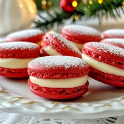 Um die perfekten Macaron-Schalen zu backen, brauchst du folgende Zutaten: - 1 Tasse Mandelmehl - 1 ¾ Tassen Puderzucker - 3 große Eiweiße, zimmerwarm - ¼ Tasse Kristallzucker - ½ Teelöffel Vanilleextrakt - Rote und weiße Gel-Lebensmittelfarbe Diese Zutaten sind die Basis für deine Macarons. Das Mandelmehl sorgt für eine zarte Textur. Puderzucker gibt den Macarons die Süße, die sie brauchen. Die Eiweiße sind wichtig, um das luftige Merengue zu schaffen. Für die köstliche Füllung benötigst du: - ½ Tasse ungesalzene Butter, weich - 2 Tassen Puderzucker - 1 Teelöffel Vanilleextrakt - 2 Esslöffel Schlagsahne - ¼ Tasse zerstoßene gefriergetrocknete Erdbeeren Die Butter macht die Füllung cremig. Puderzucker fügt die Süße hinzu. Die gefriergetrockneten Erdbeeren geben einen fruchtigen und festlichen Geschmack. Die Qualität deiner Zutaten ist entscheidend. Hier einige Tipps: - Mandelmehl: Achte darauf, dass es frisch ist. Altes Mehl kann den Geschmack beeinträchtigen. - Eiweiße: Verwende frische Eier. Zimmertemperatur hilft, dass sie besser aufschlagen. - Puderzucker: Siebe den Puderzucker vor der Verwendung. Das sorgt für eine glattere Textur. - Lebensmittelfarbe: Nutze Gel-Farben. Diese sind kräftiger und verändern die Konsistenz nicht. Diese Tipps helfen dir, die besten Santa Claus Macarons zu backen. Qualität macht den Unterschied! {{ingredient_image_2}} Heize den Ofen auf 150°C vor. Nimm zwei Backbleche und lege sie mit Backpapier aus. Wenn du möchtest, zeichne 3,8 cm große Kreise auf das Papier. Dies hilft dir, gleichmäßige Macarons zu spritzen. In einer sauberen Schüssel schlage die Eiweiße mit einem Mixer. Beginne auf mittlerer Stufe, bis die Eier schäumig sind. Füge langsam den Kristallzucker hinzu. Erhöhe die Geschwindigkeit auf hoch und schlage weiter, bis steife Spitzen entstehen. Das dauert etwa 5-7 Minuten. Rühre den Vanilleextrakt vorsichtig unter. Siebe das Mandelmehl mit dem Puderzucker in eine große Schüssel. Falte das Mandelmehlgemisch vorsichtig unter den Merengue mit einem Gummispatel. Achte darauf, nicht zu übermixen. Der Teig sollte wie Lava fließen und beim Anheben einen „Ribbons“-Effekt zeigen. Teile den Teig in zwei Schüsseln auf. Färbe einen Teil rot mit Gel-Lebensmittelfarbe. Lass den anderen weiß. Fülle jeden gefärbten Teig in separate Spritzbeutel. Spritze die rote Mischung auf die Hälfte der Kreise und die weiße Mischung auf die andere Hälfte. Lass zwischen den Schalen etwas Platz. Lass die Macarons 30-60 Minuten bei Raumtemperatur ruhen. So bildet sich eine dünne Haut. Backe die Macarons 15-18 Minuten lang. Drehe sie zur Hälfte um, bis sie aufgegangen sind und „Füße“ bilden. Lass sie vollständig abkühlen, bevor du sie transferierst. Ein häufiger Fehler beim Macaronbacken ist, die Zutaten nicht richtig abzuwiegen. Ich empfehle, eine digitale Küchenwaage zu nutzen. So stellen Sie sicher, dass Sie die genauen Mengen verwenden. Ein weiterer Fehler ist das Übermixen des Teigs. Achten Sie darauf, dass der Teig nicht zu flüssig wird. Er sollte einen sanften, fließenden Charakter haben. Zu viel Luft im Teig lässt die Macarons nicht gleichmäßig aufgehen. Die perfekte Konsistenz der Macarons ist entscheidend. Achten Sie darauf, dass Ihr Merengue steife Spitzen hat. Wenn Sie die Eiweiße aufschlagen, fügen Sie den Zucker langsam hinzu. Dies verstärkt die Stabilität. Falten Sie die trockenen Zutaten vorsichtig unter, bis der Teig den „Ribbons“-Effekt zeigt. Dies bedeutet, dass der Teig langsam von Ihrem Spatel fließt. Lassen Sie den Teig nach dem Spritzen ruhen. Dies hilft, eine dünne Haut zu bilden, die wichtig für die „Füße“ der Macarons ist. Für die Dekoration Ihrer Santa Claus Macarons gibt es viele kreative Ideen. Sie können kleine Schokoladenstückchen oder Zuckeraugen verwenden, um ein Gesicht zu formen. Für den Weihnachtslook streuen Sie etwas Puderzucker darüber, um einen schneebedeckten Effekt zu erzielen. Auch essbare Glitzer oder kleine Weihnachtsfiguren sind eine tolle Idee. Verwenden Sie frische Minzblätter für einen festlichen Touch. Diese kleinen Details machen Ihre Macarons zu einem echten Hingucker auf jedem Weihnachtsfest. Pro Tipps Die richtigen Eiweiße: Verwenden Sie frische, zimmerwarme Eiweiße für die beste Merengue-Textur. Kalte Eiweiße schlagen nicht so gut auf. Die Konsistenz prüfen: Achten Sie darauf, dass der Teig beim Falten die richtige Konsistenz erreicht. Er sollte „Ribbons“ bilden und leicht vom Spatel fließen. Ruhen lassen: Das Ruhen der Macarons vor dem Backen ist entscheidend. Das hilft, eine trockene Haut zu bilden, die das Aufgehen der Schalen unterstützt. Die perfekte Füllung: Verwenden Sie Zimmertemperatur für die Butter in der Füllung, um eine glatte und cremige Konsistenz zu erreichen. {{image_4}} Die Füllung macht den Macaron besonders. Für Santa Claus Macarons probiere verschiedene Optionen. Nutze zum Beispiel: - Schokoladencreme - Karamell - Himbeermarmelade - Pfefferminzcreme Diese Füllungen geben jedem Biss einen neuen Twist. Schokoladencreme passt gut zu den roten Schalen. Karamell macht die Macarons süß und cremig. Himbeermarmelade bringt eine fruchtige Note, die frisch schmeckt. Pfefferminzcreme gibt einen festlichen Geschmack. Du kannst die Macarons noch kreativer gestalten. Statt nur Santa Claus, probiere diese Designs: - Weihnachtsbaum - Schneemann - Rentier Für den Weihnachtsbaum spritze grüne Macarons und dekoriere sie mit bunten Zuckern. Die Schneemann-Macarons sind weiß und können mit Schokoladendrops für die Augen verziert werden. Rentier-Macarons sind braun und haben kleine Geweih-Dekorationen. Die Farbwahl macht viel aus. Gel-Lebensmittelfarben sind ideal für festliche Macarons. Du kannst verschiedene Farben mischen, um tolle Muster zu schaffen. Probiere: - Blau und Silber für eine winterliche Stimmung - Gold und Rot für Eleganz - Grün und Weiß für einen frischen Look Denke daran, die Farben vorsichtig zu mischen. So erhältst du den gewünschten Farbton. Achte darauf, dass die Farben gut in den Teig integriert sind. Das macht die Macarons nicht nur lecker, sondern auch schön anzusehen. Um die Frische deiner Santa Claus Macarons zu bewahren, lagere sie in einem luftdichten Behälter. Stelle sicher, dass sie nicht zusammenstoßen. Dies verhindert, dass sie ihre Form verlieren. Wenn du sie stapelst, lege dazwischen Backpapier. So bleiben sie unversehrt. Im Kühlschrank bleiben die Macarons etwa eine Woche frisch. Stelle sie in den mittleren Teil des Kühlschranks. Vermeide die Tür, da die Temperatur dort oft schwankt. Vor dem Servieren lasse sie kurz bei Raumtemperatur stehen. So werden sie wieder weich und lecker. Wenn du Macarons für später aufbewahren möchtest, kannst du sie einfrieren. Lege sie in einen luftdichten Behälter und trenne die Schalen mit Backpapier. So bleiben sie mindestens drei Monate frisch. Vor dem Essen lasse sie über Nacht im Kühlschrank auftauen. Dann genießen! Santa Claus Macarons halten sich bis zu sieben Tage. Lagern Sie sie in einem luftdichten Behälter. Kühlen Sie sie im Kühlschrank, um die Frische zu erhalten. Achten Sie darauf, sie nicht überlagern, da sie sonst ihre Textur verlieren. Je frischer, desto besser! Ja, Sie können die Macarons im Voraus zubereiten. Backen Sie die Schalen und lassen Sie sie abkühlen. Füllen Sie sie erst kurz vor dem Servieren. So bleiben sie knusprig und frisch. Sie können die Schalen auch einfrieren. Wickeln Sie jede Schale in Frischhaltefolie, um sie zu schützen. Wenn die Macarons nicht aufgehen, überprüfen Sie Ihre Technik. Mögliche Fehler sind: ungenügend geschlagene Eiweiße oder zu viel gemischter Teig. Achten Sie darauf, die Mischung nicht zu überarbeiten. Versuchen Sie, die Backzeit anzupassen. Manchmal braucht es ein wenig mehr Geduld! Zusammenfassend haben wir die besten Zutaten für Macarons und deren Zubereitung betrachtet. Ich habe die Schritte zum Backen, häufige Fehler und schicke Ideen für Dekorationen geteilt. Auch verschiedene Füllungen und Designs haben wir erkundet. Denke daran, wie wichtig die Lagerung ist, damit deine Macarons frisch bleiben. Experimentiere mit Farben und Variationen. Mit ein wenig Übung wirst du großartige Ergebnisse erzielen. Lass deiner Kreativität freien Lauf und genieße das Backen!