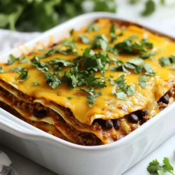 - 450 g Rinderhackfleisch - 8 Maistortillas - 1 Dose (340 g) Enchilada-Sauce - 1 Teelöffel Kreuzkümmel - 1 Teelöffel Chili-Pulver - Salz und Pfeffer nach Geschmack Rinderhackfleisch gibt dem Auflauf einen herzhaften Geschmack. Es ist wichtig, es gut anzubraten. So wird es schön braun und bekommt den besten Geschmack. Die Maistortillas bringen eine weiche Textur. Sie helfen, die Schichten zusammenzuhalten. Die Enchilada-Sauce fügt einen leckeren, würzigen Kick hinzu. Kreuzkümmel und Chili-Pulver sind die Hauptgewürze. Sie geben dem Gericht seinen typischen mexikanischen Geschmack. - 1 mittelgroße Zwiebel, fein gehackt - 2 Knoblauchzehen, gehackt - 1 Dose (425 g) schwarze Bohnen, abgetropft und abgespült - 1 Dose (225 g) gewürfelte Tomaten mit grünen Chilischoten - 200 g geriebener Cheddarkäse - 240 g saure Sahne - ½ Tasse frischer Koriander, gehackt (zum Garnieren) Zwiebeln und Knoblauch bringen Süße und Tiefe ins Gericht. Die schwarzen Bohnen fügen Proteine hinzu und machen den Auflauf nahrhaft. Gewürfelte Tomaten mit Chilischoten geben eine fruchtige Note und etwas Schärfe. Der Cheddarkäse schmilzt und macht das Gericht cremig. Saure Sahne sorgt für einen frischen Geschmack. Frischer Koriander als Garnierung macht den Auflauf noch schöner und aromatischer. {{ingredient_image_2}} - Rinderhackfleisch und Zwiebeln anbraten: Beginnen Sie mit einer großen Pfanne. Erhitzen Sie die Pfanne bei mittlerer Hitze. Fügen Sie das Rinderhackfleisch und die fein gehackte Zwiebel hinzu. Braten Sie das Fleisch an, bis es braun und die Zwiebel glasig ist. Dies dauert etwa 5 bis 7 Minuten. Lassen Sie überschüssiges Fett abtropfen. - Bohnen und Gewürze hinzufügen: Jetzt kommt der spannende Teil! Rühren Sie den gehackten Knoblauch, die schwarzen Bohnen, die Enchilada-Sauce und die gewürfelten Tomaten in die Pfanne. Fügen Sie Kreuzkümmel, Chili-Pulver, Salz und Pfeffer hinzu. Lassen Sie die Mischung 5 Minuten köcheln. So verbinden sich die Aromen perfekt. - Fleisch- und Tortillalschichten: Fetten Sie eine Auflaufform (23x33 cm) ein. Geben Sie eine dünne Schicht von etwa einem Drittel der Rindfleischmischung auf den Boden. Legen Sie zwei Maistortillas über das Fleisch. Lassen Sie die Tortillas leicht überlappen. - Käse und saure Sahne einfüllen: Streuen Sie 120 g des geriebenen Cheddarkäses über die Tortillas. Bedecken Sie die Tortillas mit einem Drittel der restlichen Rindfleischmischung. Fügen Sie dann ein Drittel der sauren Sahne hinzu. Wiederholen Sie dies zweimal. Die letzte Schicht sollte aus Tortillas und der restlichen Rindfleischmischung bestehen. Streuen Sie den restlichen Käse oben drauf. - Auflauf backen und abkühlen lassen: Decken Sie die Auflaufform mit Aluminiumfolie ab. Backen Sie den Auflauf im vorgeheizten Ofen bei 175°C für 20 Minuten. Entfernen Sie dann die Folie und backen Sie für weitere 10 bis 15 Minuten. Der Käse sollte sprudelnd und goldbraun sein. Lassen Sie den Auflauf vor dem Servieren etwa 5 Minuten abkühlen. - Rinderhackfleisch richtig anbraten: Brate das Rinderhackfleisch bei mittlerer Hitze an. So wird es gleichmäßig braun. Es braucht etwa 5-7 Minuten. Achte darauf, die Zwiebeln glasig zu braten. Das gibt extra Geschmack. - Aromen optimal kombinieren: Füge nach dem Anbraten den Knoblauch, die Bohnen und die Soßen hinzu. Lass die Mischung kurz köcheln. So verbinden sich die Aromen gut. Die Gewürze wie Kreuzkümmel und Chili-Pulver geben deinem Auflauf eine schöne Schärfe. - Beilagen und Getränke: Serviere den Auflauf mit einem frischen Salat. Ein leichtes Dressing passt gut dazu. Als Getränk empfehle ich ein kaltes Bier oder eine Limonade. Beides ergänzt den Geschmack. - Garnierungsoptionen: Streue frischen Koriander über den Auflauf. Er bringt Farbe und frischen Geschmack. Auch eine Avocado-Scheibe oder etwas Limette sind tolle Optionen. - Überbacken verhindern: Decke den Auflauf während der ersten Backzeit mit Folie ab. So bleibt er saftig. Nimm die Folie erst in der letzten Backzeit ab. - Richtige Temperatur überprüfen: Stelle sicher, dass dein Ofen die richtige Temperatur hat. Ein Ofenthermometer kann helfen. Der Auflauf sollte bei 175°C goldbraun und sprudelnd sein. Pro Tipps Fleisch gut anbraten: Stellen Sie sicher, dass das Rinderhackfleisch gut angebraten ist, um die Aromen zu intensivieren. Dadurch wird das Gericht geschmackvoller. Variieren Sie die Tortillas: Versuchen Sie, anstelle von Maistortillas Weizentortillas zu verwenden, um eine andere Textur und einen anderen Geschmack zu erzielen. Zusätzliche Gewürze: Fügen Sie nach Belieben zusätzliche Gewürze wie Paprika oder Oregano hinzu, um dem Gericht eine besondere Note zu verleihen. Auflauf ruhen lassen: Lassen Sie den Auflauf nach dem Backen 5-10 Minuten ruhen, damit sich die Schichten setzen und das Schneiden erleichtert wird. {{image_4}} Vegetarische Alternativen Möchten Sie eine fleischlose Option? Nutzen Sie schwarze Bohnen oder Linsen. Diese sind proteinreich und sättigend. Sie können auch Tofu anstelle von Rinderhackfleisch verwenden. Fügen Sie mehr Gemüse hinzu, wie Paprika oder Zucchini, um die Füllung aufzupeppen. Gewürzvariation Experimentieren Sie mit Gewürzen! Fügen Sie Paprika, Oregano oder Cayennepfeffer hinzu. Diese geben dem Auflauf mehr Tiefe und Geschmack. Auch frische Kräuter wie Koriander oder Petersilie bringen frische Noten in das Gericht. Glutenfreie Optionen Für glutenfreie Varianten verwenden Sie glutenfreie Tortillas. Diese sind in vielen Supermärkten erhältlich. Achten Sie darauf, auch die Enchilada-Sauce zu prüfen. Es gibt viele glutenfreie Saucen, die gut schmecken. Kalorienbewusste Alternativen Reduzieren Sie die Kalorien mit magerem Rinderhackfleisch oder einer Mischung aus magerem Fleisch und Gemüse. Verwenden Sie fettarmen Käse und saure Sahne. Diese Varianten sind leichter, aber ebenso schmackhaft. Tex-Mex-Varianten Tex-Mex-Gerichte sind beliebt. Sie kombinieren mexikanische und amerikanische Küche. Fügen Sie Jalapeños oder BBQ-Sauce für einen besonderen Kick hinzu. Käse und Guacamole sind auch tolle Ergänzungen. Traditionelle mexikanische Auflaufrezepte In Mexiko gibt es viele Auflaufrezepte. Diese nutzen oft unterschiedliche Käsesorten und Salsas. Probieren Sie, Queso Fresco zu verwenden, um den authentischen Geschmack zu erhalten. Um den Auflauf frisch zu halten, wählen Sie die richtigen Lagerbehälter. Verwenden Sie luftdichte Behälter oder Frischhaltefolie. So bleibt der Geschmack erhalten. Im Kühlschrank hält sich der Auflauf etwa drei bis vier Tage. Im Gefrierschrank bleibt er gut für bis zu drei Monate. Um den Auflauf wieder aufzuwärmen, nutzen Sie den Ofen. Heizen Sie ihn auf 175°C vor. Legen Sie den Auflauf in eine Auflaufform und decken Sie ihn mit Folie ab. So bleibt die Feuchtigkeit erhalten. Backen Sie ihn etwa 20 Minuten. Für eine knusprige Oberfläche können Sie die Folie in den letzten fünf Minuten abnehmen. Im Kühlschrank hält sich der Auflauf drei bis vier Tage. Achten Sie darauf, ihn gut abzudecken. Im Gefrierschrank bleibt der Auflauf bis zu drei Monate frisch. Denken Sie daran, ihn in Portionen zu teilen. So ist es einfacher, nur das zu nehmen, was Sie brauchen. Der Auflauf sollte 30 bis 35 Minuten backen. Ich empfehle, zuerst bei 175°C zu backen. Decken Sie die Form für die ersten 20 Minuten mit Folie ab. So bleibt der Auflauf saftig. Entfernen Sie die Folie danach. Lassen Sie den Käse für 10 bis 15 Minuten bräunen. Ich empfehle, den Auflauf nach dem Backen etwa 5 Minuten ruhen zu lassen. So setzen sich die Schichten gut. Ja, Sie können den Auflauf im Voraus machen. Bereiten Sie ihn bis zur Schicht mit Käse und saurer Sahne vor. Decken Sie die Form mit Folie ab und stellen Sie sie in den Kühlschrank. Er kann bis zu 24 Stunden vorher zubereitet werden. Wenn Sie bereit sind, ihn zu backen, heizen Sie den Ofen vor und backen Sie ihn wie gewohnt. Es kann sein, dass Sie die Backzeit leicht verlängern müssen. Prüfen Sie, ob der Käse schön sprudelt und goldbraun ist. Zu diesem Auflauf passen viele Beilagen. Ich empfehle frische Guacamole oder einen einfachen grünen Salat. Auch Nachos mit Salsa sind eine tolle Ergänzung. Wenn Sie etwas Süßes möchten, probieren Sie frische Früchte. Diese Beilagen machen Ihr Essen bunter und schmackhafter. Dieser Blogbeitrag hat dir gezeigt, wie du einen leckeren Auflauf zubereitest. Du hast gelernt, welche Zutaten wichtig sind und wie du sie richtig vorbereitest. Achte darauf, die Backzeit genau zu prüfen und Fehler zu vermeiden. Mit den Tipps zur Lagerung kannst du Reste gut aufbewahren und aufwärmen. Variationen und Serviervorschläge geben dir weitere Ideen. Probiere es aus und genieße dein Gericht. Viel Spaß beim Kochen!