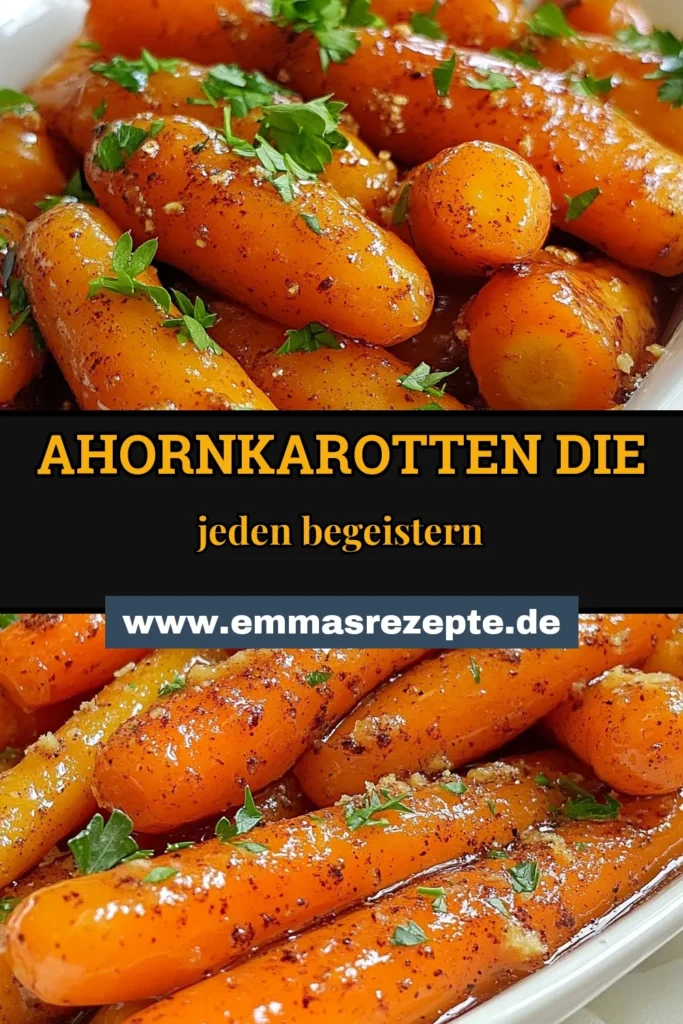 Entdecken Sie dieses köstliche Ahornsirup Karotten Rezept für glasierte Karotten, die perfekte gesunde Beilage für jedes Gericht! Mit nur wenigen Zutaten wie Ahornsirup, Butter und Gewürzen zaubern Sie ein einfaches Karottenrezept, das schnell zubereitet ist. Ideal als Ahornsirup Gemüsegericht für Familienessen. Lassen Sie sich dieses Rezept nicht entgehen! Speichern Sie es für Ihre nächste Kochsession. #KarottenRezept #GesundeBeilagen #EinfacheRezepte #Ahornsirup