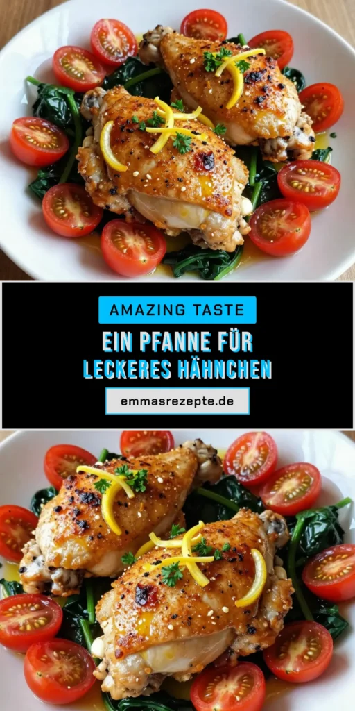 Entdecken Sie das köstliche Ein-Pfannen Hähnchenschenkel Rezept für Zitronen-Kräuter Hähnchen! Dieses einfache Rezept kombiniert saftige Hähnchenschenkel mit frischen Kräutern und Zitrone zu einem schnell zuzubereitenden Gericht, das perfekt für jeden Anlass ist. Genießen Sie die Aromen von Knoblauch, Oregano und Thymian. Speichern Sie es für Ihre nächste Mahlzeit! #EinPfannenHähnchenschenkel #ZitronenKräuterHähnchen #einfacheHähnchenrezepte #schnellzuzubereitendeGerichte