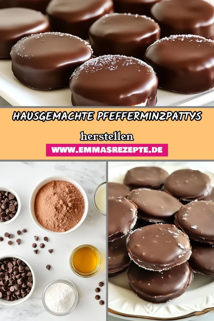 Entdecke unser einfaches Pfefferminzpattys Rezept für selbstgemachte Pfefferminzpattys, die perfekt für jede Gelegenheit sind. Diese Schokoladenüberzogenen Süßigkeiten sind nicht nur eine Zuckersüße Leckerei, sondern auch ein tolles Geschenk. Mit nur wenigen Zutaten zauberst du blitzschnell einfache Süßigkeiten Rezepte. Probiere es aus und teile deine Kreationen! #Pfefferminzpattys #selbstgemachteSüßigkeiten #einfachesRezept #Leckereien