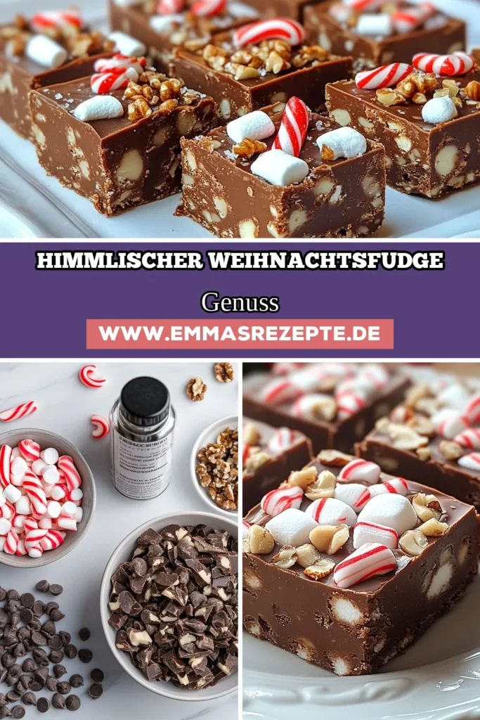 Entdecke unser köstliches Weihnachts-Fudge Rezept für süße Weihnachtsleckereien, perfekt zur Festzeit! Dieser Fudge mit Pfefferminz und Zartbitter-Schokoladen-Fudge ist einfach zuzubereiten und eignet sich hervorragend als Geschenk oder für dein Weihnachtsfest. Hol dir die besten Tipps für eine einfache Fudge Zubereitung und verwöhne deine Freunde und Familie! Speichere dieses Rezept und starte gleich mit dem Nachmachen! #WeihnachtsFudge #FudgeMitPfefferminz #ZartbitterFudge #Weihnachtsleckereien