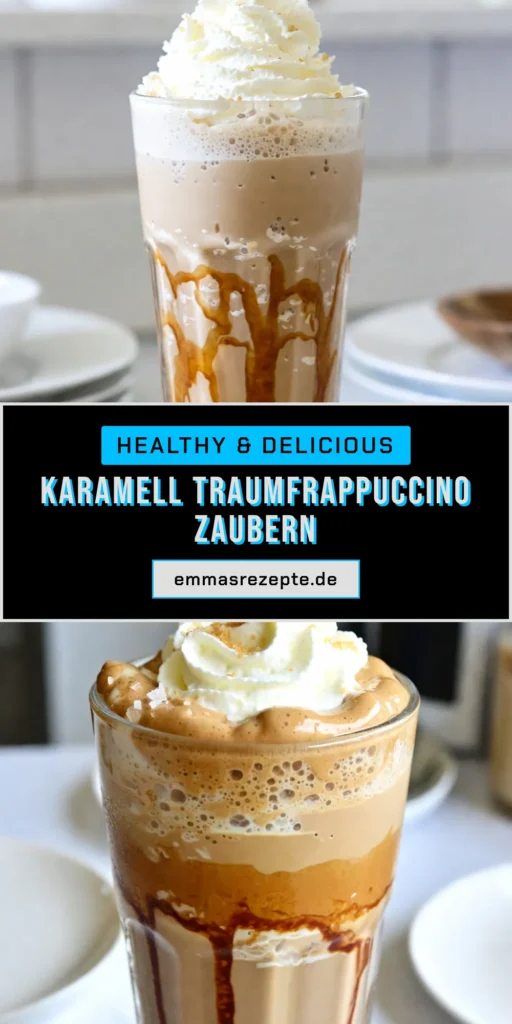 Entdecken Sie unser leckeres Karamell Frappuccino Rezept und genießen Sie einen Frothy Caramel Dream Frappuccino ganz einfach zu Hause. Dieser gefrorene Kaffee mit Karamell ist perfekt für heiße Tage und lässt sich leckeren mit Schlagsahne dekorieren. Erfahren Sie, wie Sie Ihren eigenen Frappuccino selber machen und überraschen Sie Familie und Freunde! Speichern Sie dieses Rezept und verwandeln Sie Ihren Tag! #KaramellFrappuccino #FrappuccinoRezept #Kaffeegetränk #Eiskaffee