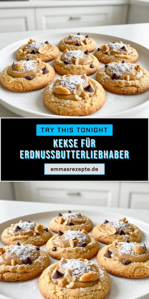 Entdecken Sie das perfekte Erdnussbutter-Plätzchen Rezept: Diese einfachen Erdnussbutter Kekse sind nicht nur köstlich, sondern auch glutenfrei! Mit cremiger Erdnussbutter und optionalen Schokoladenstückchen werden diese Kekse zu einem Hit bei jeder Gelegenheit. Bereiten Sie in nur 25 Minuten diese leckeren Schokoladenstückchen Kekse zu und genießen Sie das volle Erdnussaroma. Probieren Sie es aus und teilen Sie Ihre Ergebnisse! #ErdnussbutterKekse #einfacheKeksrezepte #glutenfreieKekseRezept #SchokoladenstückchenKekse