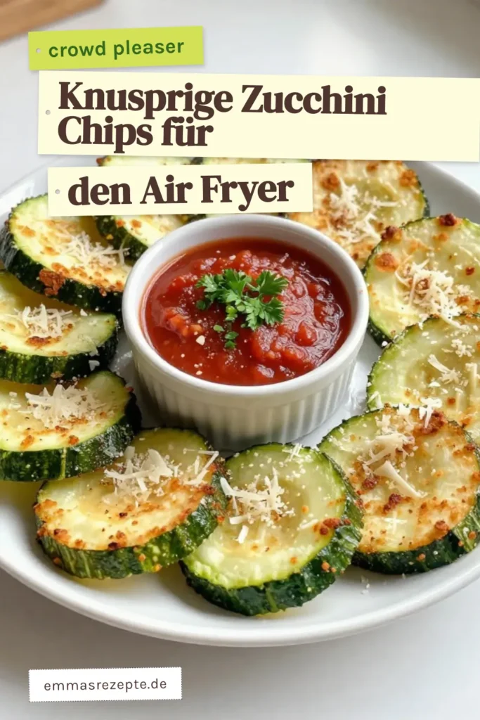 Entdecke dieses leckere Air Fryer Rezept für knusprige Zucchini-Chips! Diese Parmesan Zucchini Snacks sind die perfekte Wahl für gesunde Snacks, frittiert ohne Öl und in nur 25 Minuten zubereitet. Mit einer knusprigen Kruste und dem vollen Geschmack von Parmesan sind sie ideal als Snack oder Vorspeise. Probiere sie aus und teile deine Meinung! #ZucchiniChips #AirFryer #GesundeSnacks #ParmesanSnacks