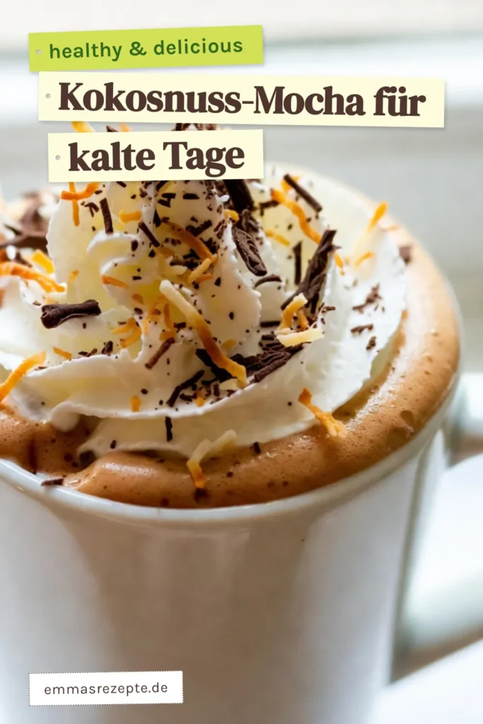 Entdecke unser köstliches Rezept für einen heißen Kokosnuss-Mocha! Dieser vegane Kokosmilch Kaffee verbindet Schokolade und Kokosnuss zu einem unwiderstehlichen Getränk. Perfekt für gemütliche Abende. Verpasse nicht die Gelegenheit, diesen schokoladen-Kokos-Mocha zu probieren! Lass dich von unserem Kokosnuss Getränk Rezept inspirieren und teile es mit Freunden. Probiere es jetzt aus! #HeißerKokosnussMocha #KokosmilchKaffee #VeganeKaffeerezepte #KokosnussGetränkRezept