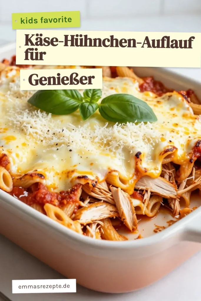 Entdecken Sie unser köstliches Käse-Hühnchen-Auflauf Rezept, das perfekt für ein einfaches Familienessen ist. Mit zartem Hühnchen, herzhaften Penne-Nudeln, Marinara-Sauce und einer goldbraunen Käsekruste ist dieser Hühnchen-Parmesan-Rezept ein italienischer Genuss. Sie werden es lieben, wie einfach dieses Hühnchen-Rezept zuzubereiten ist. Probieren Sie es jetzt aus und speichern Sie es für später! #HühnchenParmesan #KäseHühnchenAuflauf #italienischerAuflauf #einfachesHühnchenRezept