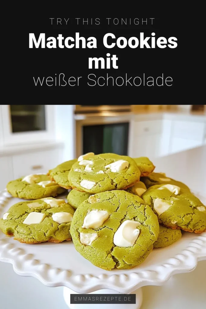 Entdecke das perfekte Rezept für Matcha Kekse mit weißer Schokolade. Diese köstlichen Weiße Schokoladenkekse sind einfach zuzubereiten und bieten eine besondere Note durch das erfrischende Matcha-Pulver. Perfekt zum Kekse backen und ideal für jeden Anlass. Probiere unser einfaches Matcha Rezept aus und genieße die Kombination aus süß und herb. Speichere dir das Rezept mit Matcha für deine nächste Backaktion! #MatchaKekse #WeißeSchokoladenkekse #KekseBacken #RezeptMitMatcha
