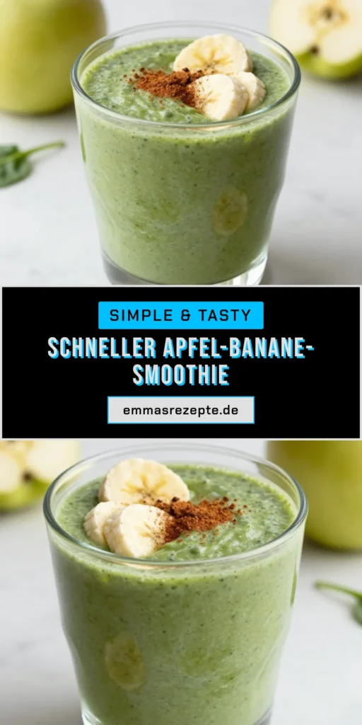 Entdecken Sie unser gesunder Smoothie Rezept für einen köstlichen Apfel-Banane-Smoothie! Mit einfachen, veganen Smoothie Zutaten wie frischem Apfel, reifer Banane und cremiger Mandelmilch ist dieser schnelle Smoothie perfekt für unterwegs. Genießen Sie die Vorteile eines proteinreicher Smoothies in nur 5 Minuten! Probieren Sie es aus und teilen Sie Ihr Ergebnis! #ApfelBananeSmoothie #GesunderSmoothie #SchnellerSmoothie #VeganeSmoothieZutaten