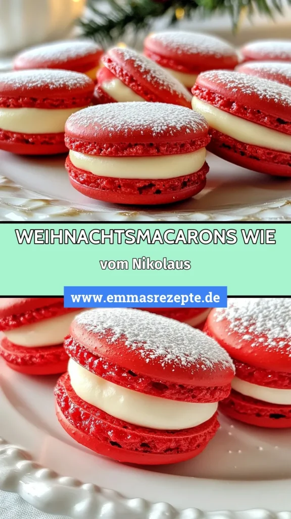 Entdecke das perfekte Rezept für Santa Claus Macarons, die weihnachtlichen Macarons, die jeden festlichen Anlass verschönern! Mit einer köstlichen Erdbeerfüllung sind diese Macarons ein Muss für deine festlichen Backideen. Schritt-für-Schritt-Anleitung sorgt für gelungene Macarons. Probiere dieses Macaron Rezept aus und beeindrucke deine Gäste! Speichere dir jetzt die Anleitung! #SantaClausMacarons #weihnachtlicheMacarons #MacaronRezept #festlicheBackideen