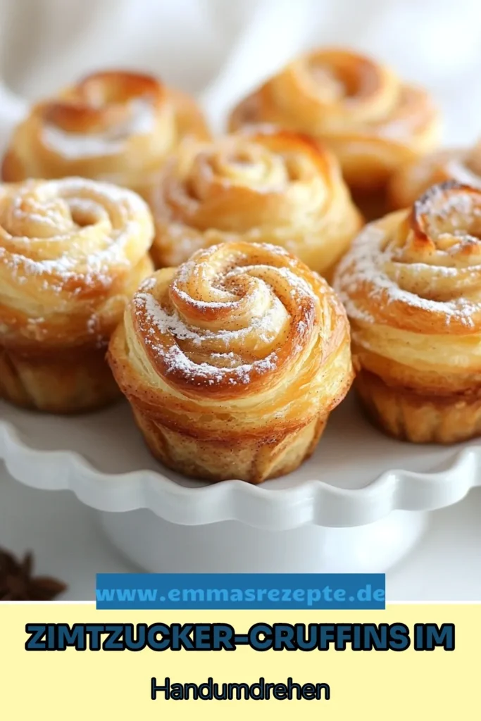 Entdecken Sie unsere köstlichen Zimtzucker-Cruffins, ein Highlight unter den Blätterteig-Rezepte! Diese einfachen Muffinrezepte kombinieren zarten Blätterteig mit einer himmlischen Zimt-Zucker-Füllung und sind perfekte süße Backideen für jeden Anlass. Ideal für Kaffeepause oder Dessert! Probieren Sie sie selbst und genießen Sie den unwiderstehlichen Geschmack. Speichern Sie das Rezept, um Ihre Freunde zu begeistern! #ZimtzuckerCruffins #BlätterteigRezepte #einfacheMuffinrezepte #Zimtgebäck