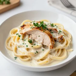 Schmackhafte Chicken Alfredo Spaghetti Einfache Zubereitung