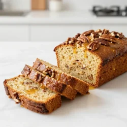 Für das Honig-Butter-Pekannuss-Brot brauchst du folgende Zutaten: - 2 Tassen Weizenmehl - 1/2 Tasse gehackte Pekannüsse - 1/2 Tasse ungesalzene Butter, weich - 1/2 Tasse Honig - 1/4 Tasse brauner Zucker - 2 große Eier - 1/2 Tasse Milch - 1 Esslöffel Backpulver - 1 Teelöffel Vanilleextrakt - 1/2 Teelöffel Salz Diese Zutaten verleihen dem Brot seinen süßen und nussigen Geschmack. Die Kombination aus Honig und Pekannüssen macht das Brot besonders lecker. Um dein Brot noch schöner zu machen, kannst du folgende Optionen nutzen: - Zusätzlicher Honig zum Träufeln - Mehr gehackte Pekannüsse zum Bestreuen Diese Dekorationen geben dem Brot nicht nur eine schöne Optik, sondern verstärken auch den Geschmack. Wähle frische, hochwertige Zutaten für das beste Ergebnis. Hier sind einige Tipps: - Nutze ungesalzene Butter für mehr Kontrolle über den Salzgehalt. - Wähle reinen Honig ohne Zusatzstoffe. - Achte darauf, dass die Pekannüsse frisch sind. Rieche daran, um sicherzustellen, dass sie gut sind. Diese einfachen Tipps helfen dir, ein köstliches und gesundes Honig-Butter-Pekannuss-Brot zuzubereiten. {{ingredient_image_2}} Heize deinen Ofen auf 175 °C vor. Nimm eine Kastenform von 9x5 Zoll und fette sie gut ein. Das sorgt dafür, dass das Brot leicht herauskommt. Ich benutze oft Butter oder etwas Öl dafür. Wenn die Form bereit ist, kannst du mit den nächsten Schritten beginnen. In einer mittleren Schüssel mische das Weizenmehl, das Backpulver und das Salz. Diese Mischung ist die Basis für unser Brot. In einer großen Schüssel schlage die weiche Butter mit dem braunen Zucker. Mische sie gut, bis es cremig wird. Füge dann den Honig, die Eier, die Milch und den Vanilleextrakt hinzu. Rühre alles gründlich durch, bis es gut vermischt ist. Gib die trockenen Zutaten nach und nach zur feuchten Mischung. Rühre einfach so lange, bis alles gerade gemischt ist. Achte darauf, nicht zu viel zu rühren, sonst wird das Brot hart. Jetzt hebe vorsichtig die gehackten Pekannüsse unter. Gieße den Teig in die vorbereitete Kastenform. Glätte die Oberfläche mit einem Spatel. Wenn du magst, träufel etwas Honig darüber und streue ein paar Pekannüsse zur Dekoration. Jetzt ist dein Brot bereit zum Backen! Um das Honig-Butter-Pekannuss-Brot perfekt zu machen, achte auf die Butter. Sie sollte weich sein, damit sie sich gut mit dem Zucker vermischt. Mische die trockenen Zutaten und feuchten Zutaten getrennt, um eine gleichmäßige Textur zu erhalten. Rühre nur so viel, bis alles vermischt ist. Das macht dein Brot fluffig und leicht. Ein häufiger Fehler ist, das Brot zu lange zu backen. Überprüfe es nach 50 Minuten. Wenn ein Holzstäbchen sauber herauskommt, ist es fertig. Ein weiterer Fehler ist, die Zutaten zu stark zu vermischen. Das macht das Brot dicht. Halte das Rühren kurz und sanft. Backe das Brot bei 175 °C (350 °F). Diese Temperatur sorgt für eine goldene Kruste. Wenn dein Ofen ungenau ist, benutze ein Ofenthermometer. Jeder Ofen kann anders sein. Achte darauf, dass du das Brot in der Mitte des Ofens platzierst. So backt es gleichmäßig. Pro Tipps Verwendung von frischem Honig: Achten Sie darauf, frischen Honig zu verwenden, um den besten Geschmack und die beste Süße in Ihrem Brot zu erzielen. Pekannüsse rösten: Rösten Sie die Pekannüsse vor dem Hinzufügen zum Teig, um ihren nussigen Geschmack zu intensivieren und eine knusprigere Textur zu erhalten. Variationen der Milch: Experimentieren Sie mit verschiedenen Milchsorten wie Mandel- oder Hafermilch, um dem Brot eine besondere Note zu verleihen. Aufbewahrungstipps: Bewahren Sie das Brot in einem luftdichten Behälter auf, um die Frische zu erhalten, und genießen Sie es innerhalb von 3-4 Tagen. {{image_4}} Wenn Sie Nüsse meiden möchten, gibt es gute Alternativen. Sie können die Pekannüsse durch Samen ersetzen. Sonnenblumenkerne oder Kürbiskerne sind lecker und knusprig. Diese Optionen geben dem Brot einen anderen, aber tollen Geschmack. Achten Sie darauf, die Menge gleich zu halten. So bleibt die Textur gut. Das Hinzufügen von Gewürzen kann das Brot aufpeppen. Zimt bringt Wärme und Süße. Muskatnuss fügt eine interessante Note hinzu. Fügen Sie einfach einen Teelöffel Zimt oder eine Prise Muskatnuss zum Teig hinzu. Diese Gewürze harmonieren gut mit Honig und Butter. Experimentieren Sie mit den Mengen, um den perfekten Geschmack zu finden. Für eine glutenfreie Version verwenden Sie eine Mischung aus glutenfreiem Mehl. Achten Sie auf die richtige Mischung, die für Backen geeignet ist. Diese Mehle haben oft andere Eigenschaften. Fügen Sie eventuell etwas mehr Flüssigkeit hinzu. Testen Sie den Teig, um die Konsistenz zu prüfen. So gelingt das Brot auch ohne Gluten. Um Ihr Honig-Butter-Pekannuss-Brot frisch zu halten, lagern Sie es in einem luftdichten Behälter. So bleibt es weich und lecker. Stellen Sie den Behälter an einen kühlen, trockenen Ort. Vermeiden Sie die direkte Sonne oder Wärmequellen. Wenn Sie das Brot gut verpacken, bleibt es bis zu einer Woche frisch. Falls Sie das Brot länger aufbewahren möchten, ist das Einfrieren eine gute Option. Lassen Sie das Brot vollständig abkühlen. Wickeln Sie es dann fest in Frischhaltefolie oder Aluminiumfolie ein. Legen Sie es in einen gefrierfesten Behälter oder einen Gefrierbeutel. So bleibt es bis zu drei Monate frisch. Zum Auftauen nehmen Sie das Brot einfach aus dem Gefrierfach und lassen es bei Raumtemperatur auftauen. Wenn Sie Reste haben, probieren Sie, das Brot leicht zu toasten. Toasten bringt die Aromen zurück und macht es knusprig. Servieren Sie es mit etwas Honig oder Butter für extra Geschmack. Sie können auch Sandwiches daraus machen. Füllen Sie es mit Marmelade oder Frischkäse für eine leckere Snack-Option. Honig-Butter-Pekannuss-Brot bleibt frisch für etwa 3 bis 5 Tage. Lagern Sie es in einem luftdichten Behälter. So bleibt die Feuchtigkeit erhalten. Wenn Sie das Brot länger aufbewahren möchten, können Sie es einfrieren. Wickeln Sie es gut ein, bevor Sie es in den Gefrierschrank legen. So bleibt der Geschmack und die Textur erhalten. Ja, Sie können das Brot ohne Eier machen. Verwenden Sie stattdessen einen Eiersatz. Beliebte Optionen sind Apfelmus oder zerdrückte Banane. Ein Esslöffel von einem dieser Zutaten ersetzt ein Ei. Das Brot wird vielleicht nicht so hoch, aber der Geschmack bleibt toll. Achten Sie darauf, die anderen Zutaten gleich zu halten. Sie können jede Art von Nüssen verwenden, die Sie mögen. Walnüsse oder Mandeln sind zwei gute Alternativen. Wenn Sie keine Nüsse mögen, lassen Sie sie einfach weg. Das Brot schmeckt auch ohne Nüsse lecker. Probieren Sie es aus und passen Sie das Rezept nach Ihrem Geschmack an. Du hast nun alles, was du für das Honig-Butter-Pekannuss-Brot brauchst. Wir haben die besten Zutaten, eine einfache Schritt-für-Schritt-Anleitung und wertvolle Tipps besprochen. Achte auf die Lagerung, um das Brot frisch zu halten. Probiere die Variationen, um deinem Brot mehr Geschmack zu geben. Mit diesen Informationen kannst du ein köstliches Brot backen, das alle lieben werden. Lass deiner Kreativität freien Lauf und genieße jeden Bissen!