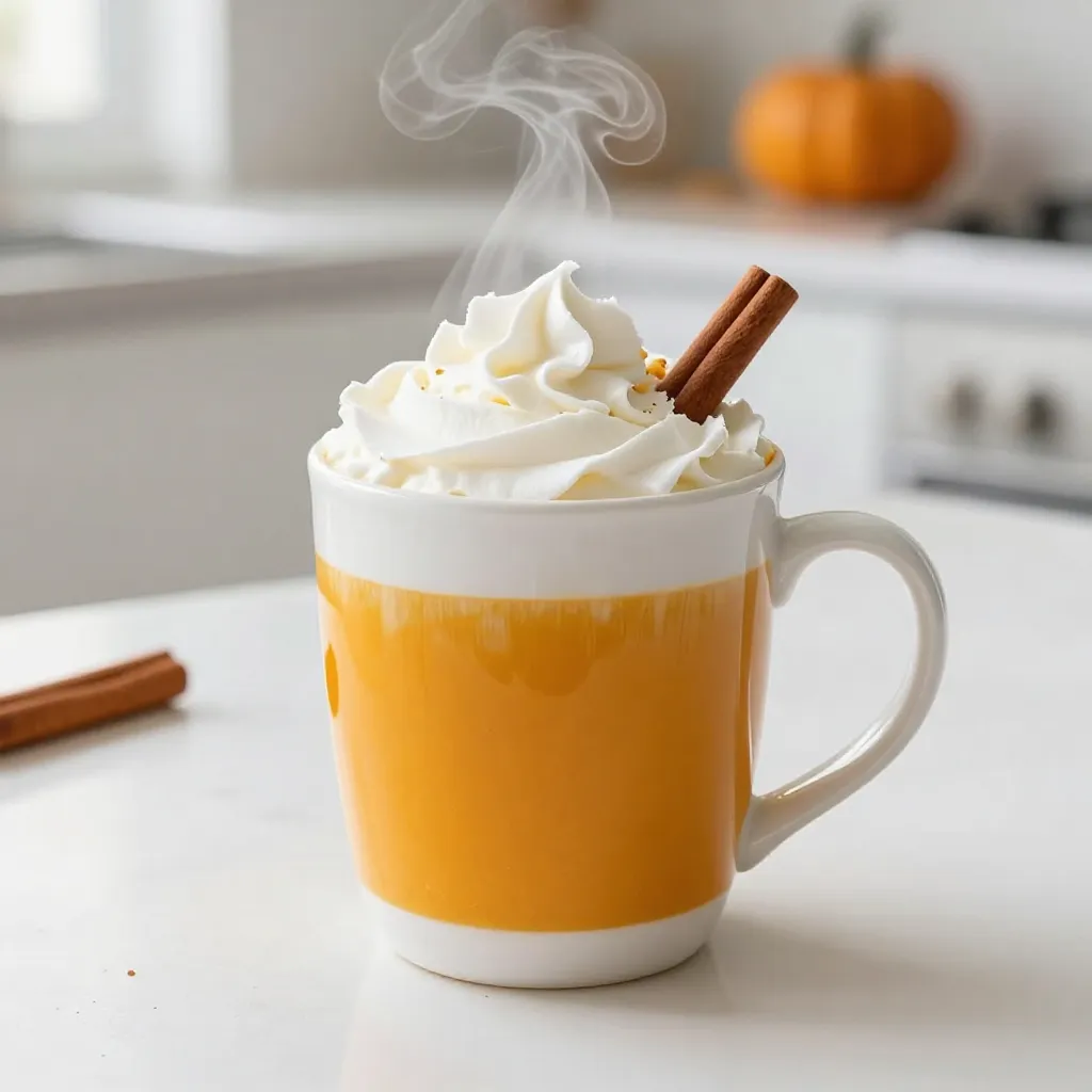 Um deinen veganen Pumpkin Spice Latte zu machen, brauchst du: - 1 Tasse ungesüßte Mandelmilch (oder eine andere pflanzliche Milch) - 1/2 Tasse aus der Dose püriertes Kürbisfleisch - 2 Esslöffel Ahornsirup (nach Geschmack anpassen) - 1 Teelöffel Kürbisgewürzmischung (oder eine Mischung aus Zimt, Muskatnuss, Ingwer) - 1 Teelöffel Vanilleextrakt - 1 Espresso-Shot oder 1/2 Tasse stark gebrühter Kaffee - Schlagsahne aus Kokosnuss (zum Garnieren) - Zimtstange (zur Dekoration) Wenn du keine ungesüßte Mandelmilch hast, kannst du andere pflanzliche Milch verwenden. Soja-, Hafer- oder Kokosmilch sind gute Optionen. Für das pürierte Kürbisfleisch kannst du frischen Kürbis verwenden, wenn du ihn selbst kochen und pürieren möchtest. Wenn du keinen Espresso hast, nimm einfach starken Kaffee. Süßungsmittel sind auch anpassbar. Du kannst Agavendicksaft oder Dattelsirup verwenden, um eine andere Süße zu erreichen. Für die Gewürzmischung kannst du selbst eine Kombination aus Zimt, Ingwer und Muskatnuss herstellen. Dieser Latte ist nicht nur lecker, sondern auch nahrhaft. Kürbis ist reich an Vitaminen und Ballaststoffen. Eine Tasse hat etwa: - Kalorien: 150-200 (je nach Milch und Süßung) - Fette: 5-7 g (hauptsächlich aus der Kokosnuss-Sahne) - Kohlenhydrate: 30-35 g - Eiweiß: 2-3 g Der Latte bietet dir eine gute Balance aus Geschmack und Nährstoffen. Er ist perfekt für einen kalten Tag oder einfach zum Genießen. {{ingredient_image_2}} Um die Kürbis-Gewürz-Mischung herzustellen, nimm einen kleinen Kochtopf. Gib die ungesüßte Mandelmilch und das pürierte Kürbisfleisch hinein. Erhitze die Mischung bei mittlerer bis niedriger Hitze. Rühre mit einem Schneebesen. Mache das für etwa 3 bis 5 Minuten. Die Mischung sollte gut vermischt und warm sein. Achte darauf, dass sie nicht kocht. Füge nun den Ahornsirup, die Kürbisgewürzmischung und den Vanilleextrakt hinzu. Rühre weiter, bis alles schön glatt ist und dampft. Während die Kürbismischung auf dem Herd ist, bereite deinen Espresso oder starken Kaffee zu. Du kannst eine Espressomaschine oder eine French Press nutzen. Ein einzelner Espresso-Shot ist ideal. Wenn du keinen Espresso hast, brühe einfach eine halbe Tasse starken Kaffee. Achte darauf, dass der Kaffee frisch und heiß ist. Jetzt ist es Zeit, alles zusammenzubringen. Gieße die heiße Kürbismischung über den gebrühten Espresso oder starken Kaffee. Rühre vorsichtig um, damit sich alles gut vermischt. Jetzt kommt der spaßige Teil! Garnieren mit einem Klecks Schlagsahne aus Kokosnuss. Streue etwas zusätzliches Kürbisgewürz oder Zimt darüber. Für einen besonderen Touch lege eine Zimtstange in das Getränk. Voilà! Dein veganer Pumpkin Spice Latte ist fertig und sieht toll aus! Um die perfekte Konsistenz zu erreichen, verwende ungesüßte Mandelmilch. Diese Milch hat eine tolle Textur. Wenn du eine dickere Mischung möchtest, füge mehr püriertes Kürbisfleisch hinzu. Das macht den Latte noch cremiger. Achte darauf, die Mischung bei mittlerer Hitze zu rühren. So verhinderst du Klumpen und bekommst eine glatte Textur. Der Ahornsirup ist eine großartige Süßungsoption. Du kannst die Menge nach deinem Geschmack anpassen. Wenn du es süßer magst, füge mehr Sirup hinzu. Alternativ kannst du auch andere Süßungsmittel verwenden, wie Agavendicksaft oder Kokosblütenzucker. Denke daran, dass die Süße auch von der gewählten pflanzlichen Milch abhängt. Mandelmilch ist eine gute Wahl, aber du kannst auch andere pflanzliche Milchsorten verwenden. Hafermilch ist besonders cremig und passt gut zu diesem Rezept. Kokosmilch gibt einen tollen Geschmack, ist aber fettreicher. Versuche verschiedene Sorten, um deinen Lieblingsgeschmack zu finden. Achte darauf, dass die Milch ungesüßt ist, damit der Latte nicht zu süß wird. Pro Tipps Kürbis frisch pürieren: Verwenden Sie frischen Kürbis anstelle von Dosenware für einen intensiveren Geschmack und eine bessere Textur. Milchalternative variieren: Experimentieren Sie mit verschiedenen pflanzlichen Milchsorten, wie Hafer- oder Sojamilch, um den Geschmack zu variieren. Gewürze anpassen: Passen Sie die Menge der Gewürze an Ihren persönlichen Geschmack an; ein wenig mehr Zimt kann eine warme Note hinzufügen. Schlagsahne verfeinern: Fügen Sie einen Schuss Vanilleextrakt zur Kokosnuss-Schlagsahne hinzu, um den Geschmack zu intensivieren. {{image_4}} Du kannst deine Kürbis-Gewürz-Latte mit zusätzlichen Aromen noch besser machen. Füge etwas Kakaopulver hinzu, wenn du Schokolade magst. Ein Teelöffel reicht aus, um eine tolle Note zu schaffen. Magst du Nüsse? Dann probiere geröstete Mandeln oder Haselnüsse. Sie geben einen schönen Crunch und zusätzlichen Geschmack. Wenn es heiß ist, ist ein eiskalter Kürbis-Latte perfekt. Bereite deine Kürbismischung wie oben beschrieben vor. Lass sie dann abkühlen. Gieße die Mischung über Eiswürfel und füge den Espresso hinzu. Dekoriere mit Kokosnuss-Schlagsahne und etwas Zimt. So hast du einen erfrischenden Genuss für warme Tage. In anderen Jahreszeiten kannst du neue Geschmäcker ausprobieren. Im Winter füge etwas Pfefferminz-Extrakt hinzu. Das bringt eine frische Note. Im Frühling kannst du Vanille und etwas Lavendel verwenden. Diese Kombination gibt deinem Latte eine blumige Frische. Im Sommer, probiere frische Früchte wie Erdbeeren für eine süße Abwechslung. So bleibt dein Getränk spannend und lecker das ganze Jahr über. Wenn du Reste von deinem veganen Pumpkin Spice Latte hast, bewahre sie in einem luftdichten Behälter auf. Stelle den Behälter in den Kühlschrank. So bleibt dein Getränk frisch. Du kannst es bis zu drei Tage aufbewahren. Vor dem Trinken einfach gut umrühren. Um die Reste wiederzuverwenden, erwärme sie einfach in einem kleinen Topf. Rühre ständig, bis die Mischung warm ist. Du kannst den Latte auch in einer Mikrowelle erhitzen. Achte darauf, die Temperatur nicht zu hoch einzustellen, damit er nicht überkocht. Eine tolle Idee ist auch, den Latte in ein Smoothie-Rezept zu integrieren. Er gibt deinem Smoothie einen herzhaften Kürbisgeschmack. Die ungesüßte Mandelmilch hält sich etwa eine Woche im Kühlschrank. Das pürierte Kürbisfleisch aus der Dose bleibt gut für drei bis vier Tage. Der Ahornsirup kann lange halten, da er nicht verdirbt. Vanilleextrakt und Gewürze wie Zimt oder Muskatnuss halten sich mehrere Monate. Achte darauf, alle Zutaten gut zu lagern, um ihre Frische zu bewahren. Ja, diese Version ist wirklich vegan. Ich benutze ungesüßte Mandelmilch und püriertes Kürbisfleisch. Beide Zutaten sind pflanzlich. Auch der Ahornsirup ist vegan. Wenn du die Kokosnuss-Schlagsahne wählst, bleibt das Getränk tierfrei. So kannst du deinen Latte ohne Bedenken genießen. Ja, du kannst andere Süßungsmittel verwenden. Honig ist nicht vegan, aber du kannst Agavendicksaft oder Stevia nutzen. Diese Optionen sind süß und passen gut. Achte darauf, die Menge nach deinem Geschmack anzupassen. Probiere verschiedene Süßungsmittel aus, um deinen perfekten Latte zu finden. Du findest vegane Kaffeehäuser in vielen Städten. Suche nach Cafés, die pflanzliche Optionen bieten. Oft haben sie spezielle Menüs für vegane Getränke. Apps wie HappyCow helfen dir, solche Orte zu finden. Schau dir die Bewertungen an, um die besten Plätze zu entdecken. In diesem Blogbeitrag haben wir alle Zutaten für den perfekten Kürbis Latte besprochen. Ich habe dir gezeigt, wie du die Gewürzmischung machst und deinen Kaffee zubereitest. Tipps für die Konsistenz und die Süße waren ebenfalls dabei. Denk daran, dass du kreativ sein kannst, indem du Aromen hinzufügst oder eine Eisversion machst. Lagere Reste richtig und genieße diese köstliche Variante. Mit diesen einfachen Schritten gelingt der Latte sicher. Viel Spaß beim Ausprobieren!