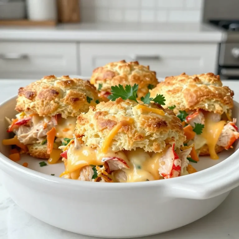 - 2 Tassen gekochtes Hühnchen, zerrupft - 1 Tasse Hummerfleisch, gekocht und gehackt - 1 Tasse gefrorenes Mischgemüse (Erbsen, Karotten, Mais) - 3 Tassen Hühnerbrühe - 1 Tasse Sahne - 1 Teelöffel getrockneter Thymian - 1 Teelöffel Paprika - 1 Teelöffel Salz - 1/2 Teelöffel Pfeffer - 2 Esslöffel Olivenöl - 1 1/2 Tassen geriebener Cheddar-Käse - 1 (225 g) Packung gekühlter Bisquit-Teig Die Hauptzutaten machen diesen Pot Pie besonders köstlich. Gekochtes Hühnchen gibt dem Gericht eine herzliche Basis. Hummerfleisch bringt einen Hauch von Luxus. Das gefrorene Mischgemüse sorgt für Farbe und Nährstoffe. Für die Gewürze und weiteren Zutaten brauchen wir Brühe und Sahne. Diese beiden Zutaten machen die Füllung cremig und reichhaltig. Der Käse gibt dem Ganzen eine schöne, schmelzende Textur. Der Bisquit-Teig wird zu einer knusprigen Kruste, die den Pot Pie krönt. Diese Zutaten sind einfach zu finden. Sie können sie in jedem Supermarkt kaufen. Achten Sie darauf, frische Zutaten zu wählen. Das verbessert den Geschmack. {{ingredient_image_2}} 1. Heize deinen Ofen auf 200°C vor. Das ist wichtig für eine gleichmäßige Hitze. 2. Bereite alle Zutaten vor. Du brauchst gekochtes Hühnchen, Hummer, Gemüse, Zwiebel, und Knoblauch. 1. Erhitze das Olivenöl in einer großen Pfanne bei mittlerer Hitze. 2. Füge die gehackte Zwiebel hinzu. Brate sie etwa 5 Minuten lang, bis sie glasig ist. 3. Gib den fein gehackten Knoblauch dazu. Brate ihn für 1 weitere Minute, bis er duftet. 4. Rühre das zerrupfte Hühnchen, das Hummerfleisch und das gefrorene Mischgemüse ein. Mische alles gut. 5. Gieße die Hühnerbrühe und die Sahne hinzu. Füge den Thymian, die Paprika, das Salz und den Pfeffer hinzu. Lass die Mischung 10 Minuten köcheln, bis sie leicht eindickt. 6. Nimm die Pfanne vom Herd. Rühre 1 Tasse geriebenen Cheddar-Käse unter, bis er schmilzt. 1. Übertrage die Hühnchen- und Hummermischung in eine Auflaufform. Verteile sie gleichmäßig. 2. Öffne den Bisquit-Teig und trenne die Biscuits. Lege sie auf die Hühnchenmischung. Lass etwas Platz zwischen den Biscuits. 3. Streue die restlichen 1/2 Tasse geriebenen Käse über die Biscuits. 4. Backe das Ganze 20-25 Minuten im Ofen, bis die Biscuits goldbraun sind. 5. Lass das Gericht vor dem Servieren 5 Minuten abkühlen. Um die perfekte Konsistenz für deinen Red Lobster Biscuit Chicken Pot Pie zu erreichen, achte auf die Kochzeit. Die Füllung muss köcheln, bis sie leicht eindickt. Das dauert etwa 10 Minuten. Bei zu kurzer Kochzeit bleibt sie flüssig. Die Flüssigkeit ist ebenfalls wichtig. Wenn deine Mischung zu dick ist, füge mehr Hühnerbrühe oder Sahne hinzu. Ist sie zu dünn, lass sie länger köcheln. Eine gute Balance sorgt für ein tolles Mundgefühl. Die Präsentation macht viel aus. Serviere den Pot-Pie direkt aus der Auflaufform. Das sieht rustikal und einladend aus. Garnier das Gericht mit frischer Petersilie. Das bringt Farbe und Geschmack. Beilagen sind ebenfalls wichtig. Ein einfacher grüner Salat passt gut dazu. Du kannst auch knuspriges Brot anbieten. Es hilft, die köstliche Füllung aufzusaugen. Pro Tipps Frisches Gemüse verwenden: Frisches Gemüse anstelle von gefrorenem kann den Geschmack und die Textur des Gerichts erheblich verbessern. Hummerfleisch richtig vorbereiten: Stellen Sie sicher, dass das Hummerfleisch gut gekocht und in gleichmäßige Stücke geschnitten ist, um ein gleichmäßiges Garen zu gewährleisten. Gewürze anpassen: Passen Sie die Gewürze nach Ihrem Geschmack an. Fügen Sie zum Beispiel etwas Cayennepfeffer hinzu, wenn Sie es schärfer mögen. Biscuits optimal backen: Überprüfen Sie die Biscuits während des Backens regelmäßig, um sicherzustellen, dass sie goldbraun und nicht überbacken sind. {{image_4}} Möchten Sie eine andere Proteinquelle? Probieren Sie Thunfisch oder Gemüse. Thunfisch bringt einen tollen Geschmack. Er passt gut zu den anderen Zutaten. Für eine vegetarische Option, verwenden Sie mehr Gemüse. Zucchini, Paprika oder Spinat sind ideal. Sie fügen Farbe und Nährstoffe hinzu. Verwenden Sie saisonales Gemüse für frische Aromen. Im Frühling sind Spargel und Erbsen lecker. Im Sommer passen Tomaten und Zucchini gut dazu. Im Herbst können Sie Kürbis und Pilze nutzen. Im Winter sind Wurzelgemüse wie Karotten perfekt. Diese Gemüse geben dem Gericht neuen Schwung. Käse ist wichtig für den Geschmack. Wenn Sie etwas Neues probieren möchten, nutzen Sie andere Käsesorten. Gouda oder Parmesan bringen eine andere Note. Feta-Käse fügt eine salzige Frische hinzu. Experimentieren Sie, um den perfekten Käse für Ihren Pot Pie zu finden. Um deinen Red Lobster Biscuit Chicken Pot Pie frisch zu halten, solltest du einige einfache Schritte beachten. Wenn du Reste hast, lasse das Gericht zuerst abkühlen. Fülle es dann in einen luftdichten Behälter. So bleibt der Geschmack erhalten. Du kannst den Pot Pie bis zu drei Tage im Kühlschrank aufbewahren. Wenn du ihn länger lagern möchtest, kannst du ihn auch einfrieren. Achte darauf, dass du den Pot Pie in frischen Behältern oder in Frischhaltefolie einwickelst. Im Gefrierfach hält er sich bis zu drei Monate. Das Aufwärmen deines Pot Pies ist ganz einfach. Der beste Weg ist, ihn im Ofen zu erwärmen. Heize den Ofen auf 180°C vor. Decke den Pot Pie mit Aluminiumfolie ab, um ein Austrocknen zu verhindern. Backe ihn für etwa 20-25 Minuten, bis er heiß ist. Wenn du es eilig hast, kannst du auch die Mikrowelle nutzen. Stelle die Portion auf einen mikrowellengeeigneten Teller. Erwärme sie in kurzen Intervallen von 1-2 Minuten. Überprüfe den Pot Pie regelmäßig, damit er nicht zu heiß wird. Ja, der Biscuit Chicken Pot Pie ist ein beliebtes Menüelement bei Red Lobster. Er bietet eine köstliche Kombination aus Hühnchen, Hummer und einer herzhaften Sauce, die alle in einem knusprigen Biscuit versteckt sind. Dieser Pot Pie ist eine gute Wahl für Fans von Comfort Food. Er ist oft auf der Speisekarte, aber die Verfügbarkeit kann je nach Standort variieren. Es ist ratsam, vorher zu fragen, ob er im Restaurant erhältlich ist. Ja, du kannst den Biscuit-Teig selbst machen! Hier sind einige Tipps für einen leckeren hausgemachten Teig: - Zutaten: Du benötigst Mehl, Backpulver, Salz, Butter und Milch. - Mischen: Vermenge die trockenen Zutaten zuerst. Füge dann kalte Butter hinzu und arbeite sie mit den Fingern ein. - Flüssigkeit: Gieße die Milch langsam hinzu, bis der Teig zusammenkommt. - Kneten: Knete den Teig nur leicht, um ihn locker zu halten. - Backen: Rolle den Teig aus und schneide ihn in Stücke. Lege sie auf die Füllung des Pot Pies, bevor du ihn backst. Ein selbstgemachter Teig gibt dem Gericht einen besonderen Touch und ist einfach herzustellen. Der Red Lobster Biscuit Chicken Pot Pie hält sich gut. Hier sind die Lagerinformationen: - Im Kühlschrank: Du kannst ihn bis zu drei Tage aufbewahren. Stelle sicher, dass er gut abgedeckt ist. - Im Gefrierfach: Der Pot Pie kann bis zu drei Monate eingefroren werden. Teile ihn in Portionen, um ihn leichter aufzutauen. - Wiederv erwärmen: Um ihn aufzuwärmen, backe ihn bei 180°C für etwa 25 Minuten. So bleibt der Biscuit knusprig. Diese Tipps helfen dir, das Gericht frisch zu halten und es bei Bedarf erneut zu genießen. Du hast nun ein einfaches Rezept für einen leckeren Pot Pie. Wir haben die Hauptzutaten besprochen: das Hühnchen, Hummerfleisch und das gefrorene Gemüse. Du weißt, wie man die Füllung zubereitet und den Pie im Ofen bäckt. Mit Tipps zur perfekten Konsistenz und kreativen Variationen kannst du deinen Pot Pie anpassen. Denk daran, ihn richtig zu lagern und aufzuwärmen. Lass deiner Kreativität freien Lauf und genieße deine Kreation!