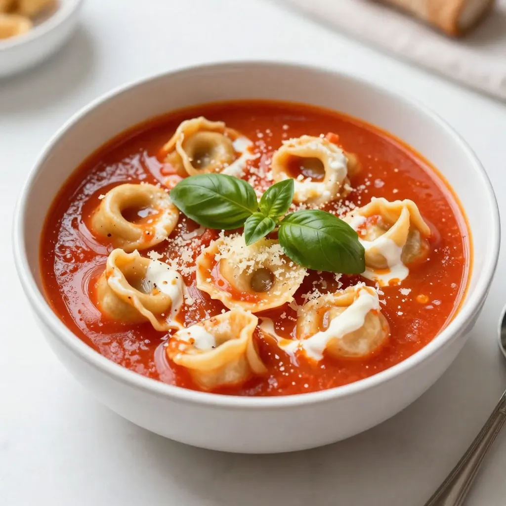 Cremige Tomaten-Tortellini-Suppe Einfache Genussreise