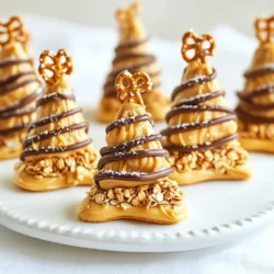 Um die gesalzenen Erdnussbutter-Weihnachtsbäume zu machen, benötigst du diese Hauptzutaten: - 1 Tasse natürliche Erdnussbutter - 1/2 Tasse Honig oder Ahornsirup - 3 Tassen Haferflocken - 1/2 Teelöffel Vanilleextrakt - 1/4 Teelöffel Salz Diese Zutaten bilden die Basis für deine Weihnachtsbäume. Die Erdnussbutter gibt dir den reichen Geschmack, während der Honig oder Ahornsirup für die Süße sorgt. Die Haferflocken sorgen für die richtige Struktur. Für die Dekoration kannst du diese Zutaten verwenden: - 1/4 Tasse Mini-Schokoladenstückchen - 1/4 Tasse zerquetschte Brezeln - Grüne Lebensmittelfarbe - Essbares Glitzer oder sternförmige Streusel Diese Zutaten machen deine Bäume lebendiger und festlicher. Du kannst mit der Schokolade schmelzen und die Bäume verzieren. Die zerquetschten Brezeln geben einen tollen Crunch. Wähle die besten Zutaten für dein Rezept. Kaufe natürliche Erdnussbutter ohne Zuckerzusatz. Achte auf hochwertige Haferflocken, die frisch sind. Frischer Honig oder Ahornsirup sorgen für den besten Geschmack. Wenn du die Dekoration machst, achte darauf, dass die Schokolade gut schmilzt. Verwende frische Brezeln für mehr Knusprigkeit. So werden deine Weihnachtsbäume einfach köstlich und sehen toll aus. {{ingredient_image_2}} Zuerst nimmst du eine mittelgroße Schüssel. Füge 1 Tasse natürliche Erdnussbutter hinzu. Dann gib 1/2 Tasse Honig oder Ahornsirup dazu. Mische alles gut mit einem Löffel oder Handmixer. Du möchtest eine glatte Masse haben. Danach füge 1/2 Teelöffel Vanilleextrakt und 1/4 Teelöffel Salz hinzu. Rühre es gründlich unter. Jetzt kommen 3 Tassen Haferflocken. Hebe sie vorsichtig unter die Mischung. Wenn du magst, kannst du einige Tropfen grüne Lebensmittelfarbe hinzufügen. Das macht es festlicher. Stelle die Schüssel für 30 Minuten in den Kühlschrank. So wird die Mischung fester und einfacher zu formen. Nach dem Kühlen nimmst du kleine Portionen der Mischung. Nimm etwas in die Hand und forme es zu einem Baum. Die Form sollte dreieckig sein, mit einem flachen Boden. Die Bäume sollten etwa 5-7 cm hoch sein. Lege die geformten Bäume auf ein Backblech mit Backpapier. Achte darauf, dass sie genug Platz haben. Jetzt wird es kreativ! Schmelze etwas Schokolade in der Mikrowelle oder im Wasserbad. Du kannst die Bäume damit dekorieren. Träufle die Schokolade über die Bäume oder tauche die Unterseiten hinein. Jetzt kommt der Spaß! Streue zerquetschte Brezeln und essbaren Glitzer oder sternförmige Streusel darüber. Das macht die Bäume schön und festlich. Stelle die dekorierten Bäume erneut für 30 Minuten in den Kühlschrank. So wird die Dekoration fest. Jetzt sind deine gesalzenen Erdnussbutter Weihnachtsbäume fertig! Ein häufiger Fehler ist, die Mischung zu warm zu machen. Wenn du die Erdnussbutter und den Honig zu lange rührst, wird die Mischung dünn. Achte darauf, die Zutaten nur so lange zu vermengen, bis sie gut verbunden sind. Ein weiterer Fehler ist, die Mischung nicht genug abzukühlen. Wenn die Mischung warm ist, formen sich die Bäume schwer. Stelle die Schüssel immer für 30 Minuten in den Kühlschrank. Die ideale Konsistenz für deine Mischung ist fest, aber nicht bröckelig. Du solltest die Haferflocken gleichmäßig einarbeiten. Wenn die Mischung zu trocken wirkt, füge einen kleinen Schuss Honig oder mehr Erdnussbutter hinzu. Wenn sie zu feucht ist, gib mehr Haferflocken hinzu. Das richtige Verhältnis sorgt für stabile Weihnachtsbäume. Wenn du keine Mini-Schokoladenstückchen hast, kannst du auch andere Süßigkeiten verwenden. Zum Beispiel sind bunte Streusel oder getrocknete Früchte eine tolle Wahl. Für eine glutenfreie Option nimm glutenfreie Brezeln. Anstelle von grüner Lebensmittelfarbe kannst du auch Matcha-Pulver verwenden, um einen natürlichen Farbton zu erzielen. Pro Tipps Die richtige Erdnussbutter wählen: Verwenden Sie natürliche Erdnussbutter ohne Zusatzstoffe für den besten Geschmack und die richtige Konsistenz. Haferflocken variieren: Sie können auch verschiedene Haferflocken wie zarte oder grobe verwenden, um die Textur der Bäume zu variieren. Lebensmittelfarbe vorsichtig dosieren: Beginnen Sie mit wenigen Tropfen Lebensmittelfarbe und mischen Sie gut, bis die gewünschte Farbintensität erreicht ist. Geschenke hübsch verpacken: Verwenden Sie durchsichtige Tüten oder kleine Boxen, um die Weihnachtsbäume schön zu präsentieren, wenn Sie sie verschenken. {{image_4}} Erdnussbutter ist toll, aber du kannst auch andere Nüsse nutzen. Mandeln oder Cashewnüsse geben einen neuen Geschmack. Du kannst auch Nussbutter mischen, um Vielfalt zu schaffen. Wenn du es süßer magst, füge etwas Kakaopulver hinzu. Es gibt viele Möglichkeiten, um deine Weihnachtsbäume zu personalisieren. Um diese Weihnachtsbäume vegan zu machen, ersetze Honig durch Agavendicksaft oder einen anderen pflanzlichen Sirup. Achte darauf, dass die Schokolade vegan ist, wenn du sie verwendest. So kannst du diese Leckerei jedem anbieten, ohne auf Geschmack zu verzichten. Die Hauptzutaten sind glutenfrei, aber achte auf die Haferflocken. Wähle glutenfreie Haferflocken, um sicherzugehen. Wenn du Brezeln verwendest, suche nach glutenfreien Sorten. So sind deine Weihnachtsbäume für alle Gäste geeignet! Lagere deine gesalzenen Erdnussbutter-Weihnachtsbäume in einem kühlen, trockenen Raum. Am besten sind sie in einem luftdichten Behälter. So bleiben sie frisch und lecker. Stelle sicher, dass der Behälter gut geschlossen ist. So vermeidest du, dass sie austrocknen oder ihren Geschmack verlieren. Diese Weihnachtsbäume halten sich im Kühlschrank bis zu einer Woche. Du kannst sie auch einfrieren. Lege die Bäume einfach in einen gefrierfesten Behälter. Sie bleiben bis zu drei Monate frisch. Lass sie vor dem Servieren langsam im Kühlschrank auftauen. So bleibt ihre Form erhalten. Wenn du die Weihnachtsbäume verschenken willst, nutze wiederverschließbare Verpackungen. Diese sind ideal, um die Bäume frisch zu halten. Du kannst auch schöne Geschenkboxen verwenden. Dekoriere sie festlich, um den Geschenken einen besonderen Touch zu geben. So freust du nicht nur dich, sondern auch die Beschenkten! Die Weihnachtsbäume sind bei richtiger Lagerung bis zu einer Woche haltbar. Bewahre sie im Kühlschrank auf. In einem luftdichten Behälter bleiben sie frisch. So bleibt der leckere Geschmack lange erhalten. Du kannst sie auch einfrieren. In einem Gefrierbeutel bleiben sie bis zu drei Monate gut. Lass sie einfach im Kühlschrank auftauen, bevor du sie servierst. Ja, du kannst Erdnussbutter durch andere Nussbutter ersetzen. Mandelbutter oder Cashewbutter funktionieren gut. Achte aber darauf, dass die Konsistenz ähnlich ist. Natürliche, cremige Nussbutter bleibt am besten. Der Geschmack wird sich etwas ändern, aber das Ergebnis bleibt lecker. Probiere verschiedene Nussbutter aus, um deinen Favoriten zu finden. Die Weihnachtsbäume sind leicht glutenfrei zu machen. Verwende glutenfreie Haferflocken. Diese sind in vielen Geschäften erhältlich. Achte darauf, dass alle anderen Zutaten ebenfalls glutenfrei sind. So kannst du sicher sein, dass jeder die Leckerei genießen kann. Du kannst auch glutenfreie Brezeln verwenden, um die Bäume zu dekorieren. Erdnussbutter-Weihnachtsbäume sind einfach und lecker. Wir haben die besten Zutaten, eine Schritt-für-Schritt-Anleitung und nützliche Tipps betrachtet. Du kannst kreativ sein mit verschiedenen Nüssen und Aromen oder sogar eine vegane Version machen. Achte auf die Lagerung, damit die Leckereien lange frisch bleiben. Denke daran, dass die Dekoration und die Auswahl der Zutaten den Unterschied machen. Viel Spaß beim Ausprobieren und Genießen dieser festlichen Köstlichkeit!