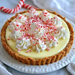 - 1 vorgebackener Grahamcracker-Tortenboden - 240 ml Schlagsahne - 240 g Frischkäse, weich - 120 g Puderzucker Die Hauptzutaten sind entscheidend für den Geschmack der Torte. Ich verwende einen vorgebackenen Grahamcracker-Tortenboden. Dieser sorgt für eine knusprige Basis. Die Schlagsahne macht die Füllung leicht und luftig. Weicher Frischkäse sorgt für eine cremige Konsistenz. Puderzucker verleiht der Mischung die süße Note. - 1 Teelöffel Pfefferminzextrakt - 120 g zerstoßene Zuckerstangen (plus extra zum Garnieren) - Rote und weiße dekorative Streusel (optional) - Schlagsahne zum Dekorieren Die aromatischen Zutaten bringen den besonderen Pep in die Torte. Pfefferminzextrakt gibt dem Ganzen den typischen Zuckerstangen-Geschmack. Zerstoßene Zuckerstangen bringen Crunch und Farbe. Ich mag es, die Torte mit zusätzlichen Zuckerstangen zu dekorieren. Rote und weiße Streusel machen die Torte festlich. Schlagsahne oben drauf sieht nicht nur gut aus, sondern schmeckt auch toll. {{ingredient_image_2}} Zuerst bereiten wir den Grahamcracker-Tortenboden vor. Du kannst einen vorgebackenen Boden kaufen oder selbst machen. Stelle dann alle Zutaten bereit. Du brauchst: - 1 vorgebackenen Grahamcracker-Tortenboden - 240 ml Schlagsahne - 240 g weichen Frischkäse - 120 g Puderzucker - 1 Teelöffel Pfefferminzextrakt - 120 g zerstoßene Zuckerstangen Jetzt kommt der spannende Teil: die Füllung! Schlage die Schlagsahne in einer großen Schüssel auf. Verwende einen Handmixer, bis steife Spitzen entstehen. Das gibt deiner Torte die nötige Luftigkeit. Stelle die Schlagsahne beiseite. In einer anderen Schüssel mische den weichen Frischkäse mit dem Puderzucker. Schlage die Mischung glatt und cremig. Das ist wichtig für den Geschmack und die Textur. Füge nun den Pfefferminzextrakt und die zerstoßenen Zuckerstangen zur Frischkäse-Mischung hinzu. Rühre alles gut um, bis es gleichmäßig ist. Jetzt hebe die Schlagsahne vorsichtig unter. Achte darauf, dass die Luftigkeit bleibt. Gieße die Mischung in den Grahamcracker-Tortenboden. Glätte die Oberfläche mit einem Spatel. Decke die Torte mit Frischhaltefolie ab. Kühle sie mindestens 4 Stunden, damit sie fest wird. Wenn die Kühlzeit vorbei ist, nimm die Torte heraus. Garniere sie mit zusätzlicher Schlagsahne und den restlichen zerstoßenen Zuckerstangen. Du kannst auch Streusel hinzufügen, wenn du magst. Jetzt ist deine Candy Cane Pie bereit zum Genießen! - Schlagsahne richtig aufschlagen: Schlagen Sie die Schlagsahne, bis sie steife Spitzen hat. Seien Sie vorsichtig, nicht zu lange zu schlagen, sonst wird sie butterartig. - Frischkäse gleichmäßig vermengen: Stellen Sie sicher, dass der Frischkäse weich und zimmerwarm ist. So lässt er sich gut mit dem Puderzucker vermischen. Klumpen sind zu vermeiden. - Ideale Kühlzeit für beste Ergebnisse: Kühlen Sie die Torte mindestens 4 Stunden. So wird sie fest und lässt sich gut schneiden. - Wie man die Torte cremig und luftig hält: Heben Sie die Schlagsahne vorsichtig unter die Frischkäse-Mischung. So bleibt die Torte leicht und luftig. - Wie man die Torte dekorativ anrichtet: Garnieren Sie die Torte mit Schlagsahne und zerstoßenen Zuckerstangen. Fügen Sie rote und weiße Streusel hinzu für mehr Farbe. - Kombinationen mit anderen Desserts: Servieren Sie die Torte mit frischen Beeren oder Schokoladensauce. Diese Kombination bringt noch mehr Geschmack. Pro Tipps Frischkäse richtig vorbereiten: Stellen Sie sicher, dass der Frischkäse Zimmertemperatur hat, um eine glatte und cremige Konsistenz zu erreichen. Schlagsahne perfekt schlagen: Schlagen Sie die Sahne, bis sie steife Spitzen bildet, aber übermixen Sie sie nicht, da sie sonst butterartig werden kann. Variationen ausprobieren: Fügen Sie zusätzliche Aromen wie Vanille oder Schokoladenstückchen hinzu, um der Torte eine persönliche Note zu verleihen. Kühlzeit einhalten: Lassen Sie die Torte mindestens 4 Stunden im Kühlschrank, um die beste Textur und Stabilität zu gewährleisten. {{image_4}} Bei der Candy Cane Pie können Sie kreativ sein. Nutzen Sie andere Extrakte wie Vanille oder Mandel. Diese geben der Torte einen neuen Geschmack. Wenn Sie andere Süßigkeiten verwenden, probieren Sie zerstoßene Toffees oder Schokoladenstückchen. So wird die Torte noch bunter und leckerer. Für glutenfreie Freunde gibt es tolle Alternativen. Sie können einen glutenfreien Tortenboden kaufen oder selbst machen. Achten Sie darauf, glutenfreie Kekse zu verwenden. Auch die Füllung lässt sich leicht anpassen. Ersetzen Sie den Puderzucker durch eine glutenfreie Option. So kann jeder diese köstliche Torte genießen. Mini-Versionen der Candy Cane Pie sind sehr beliebt. Sie können kleine Gläser verwenden, um die Torte zu machen. Füllen Sie die Gläser mit der Mischung und schichten Sie sie. So erhalten Sie schöne Portionen für Partys. Denken Sie daran, die Portionsgrößen anzupassen. So bleibt jeder happy und zufrieden. Die Zuckerstangen-Torte ist ein echter Genuss. Um sie frisch zu halten, kühlst du sie am besten im Kühlschrank. Achte darauf, die Torte gut abzudecken. Verwende Frischhaltefolie oder einen luftdichten Behälter. So bleibt die Torte feucht und lecker. Im Kühlschrank hält die Torte bis zu fünf Tage. Nach dieser Zeit kann sie an Geschmack verlieren. Es ist wichtig, sie nicht zu lange stehen zu lassen. Wenn du sie länger aufbewahren möchtest, kannst du sie einfrieren. Das Einfrieren der Torte ist einfach. Schneide die Torte in Stücke, um die Portionen zu erleichtern. Wickele jedes Stück in Frischhaltefolie. Danach lege die Stücke in einen gefrierfesten Behälter. So bleibt die Torte frisch und schmackhaft. Um die Torte aufzutauen, lasse sie im Kühlschrank über Nacht. So bleibt die Textur gut. Vermeide das Auftauen bei Raumtemperatur. Das kann die Torte matschig machen. Wenn du die Torte wieder servierst, kannst du sie mit frischer Schlagsahne und Zuckerstangen garnieren. So sieht sie gleich wieder festlich aus! Die Zuckerstangen-Torte bleibt im Kühlschrank etwa 3 bis 5 Tage frisch. Achte darauf, sie gut abzudecken. So bleibt sie kühl und lecker. Wenn du sie länger aufbewahren möchtest, kannst du sie auch einfrieren. Das hält die Torte bis zu einem Monat frisch, aber die Textur könnte sich leicht ändern. Ja, du kannst die Füllung im Voraus zubereiten. Mache sie bis zu 2 Tage vorher und stelle sie in den Kühlschrank. Achte darauf, die Mischung gut abzudecken. Wenn du bereit bist, die Torte zu machen, kannst du die Füllung einfach in den Tortenboden gießen. So sparst du Zeit, wenn du Gäste erwartest. Wenn du keinen Grahamcracker-Tortenboden hast, gibt es Alternativen. Du kannst einen Keksboden aus Butterkeksen oder Haferkeksen machen. Mische die zerbröselten Kekse mit geschmolzener Butter und drücke sie in eine Form. Du kannst auch einen fertigen Tortenboden im Geschäft kaufen. Achte darauf, dass er gut zu der Füllung passt. Die Zuckerstangen-Torte ist ein einfacher und leckerer Genuss. Wir haben die Hauptzutaten wie Grahamcracker-Boden, Schlagsahne und Frischkäse besprochen. Die Zubereitung ist leicht und macht Spaß. Mit ein paar Tipps und Tricks halten Sie die Torte perfekt cremig und luftig. Auch für Variationen, wie glutenfreie Alternativen, haben wir Ideen gegeben. Denken Sie daran, die Torte richtig zu lagern, um ihre Frische zu bewahren. Genießen Sie die festliche Süße, die diese Torte bietet!