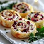 - 1 Päckchen (225 g) Frischkäse, weich - 125 g getrocknete Cranberries, grob gehackt - 125 g Pekannüsse, fein gehackt Die Hauptzutaten sind wichtig für den Geschmack der Cranberry-Pinwheels. Frischkäse macht die Füllung cremig. Die getrockneten Cranberries bringen eine süße und saure Note. Pekannüsse fügen einen schönen Crunch hinzu und einen nussigen Geschmack. - 2 Esslöffel Honig - 1/2 Teelöffel Vanilleextrakt - 4 große Weizentortillas (oder Spinatwraps für zusätzlichen Farbkontrast) Honig ist ein toller Süßstoff, der die Füllung abrundet. Der Vanilleextrakt gibt der Mischung eine wunderbare Tiefe. Tortillas halten alles zusammen und machen die Pinwheels einfach zu essen. Spinatwraps sind eine schöne, farbenfrohe Alternative. - Frische Petersilienblätter, zum Garnieren (optional) Frische Petersilie sieht nicht nur hübsch aus, sondern bringt auch einen frischen Geschmack. Du kannst sie nach Belieben verwenden, um deine Pinwheels festlicher zu gestalten. {{ingredient_image_2}} Beginne mit einer Schüssel. Füge den weichen Frischkäse hinzu. Gib die grob gehackten Cranberries hinein. Füge die fein gehackten Pekannüsse dazu. Jetzt kommt der Honig und der Vanilleextrakt. Vermenge alles gut. Du solltest eine glatte Mischung erhalten. Überprüfe die Konsistenz. Sie sollte cremig, aber nicht zu flüssig sein. Nehme eine Tortilla und lege sie flach auf die Arbeitsfläche. Verteile eine großzügige Schicht der Füllung gleichmäßig. Achte darauf, dass die Füllung bis zu den Rändern reicht. Rolle die Tortilla vorsichtig von einer Kante zur anderen auf. Drücke dabei leicht, damit sie straff bleibt. Wiederhole das mit den restlichen Tortillas und der Füllung. Wickle jede Rolle fest in Frischhaltefolie ein. Lege sie für mindestens eine Stunde in den Kühlschrank. So wird die Füllung fest und die Pinwheels lassen sich besser schneiden. Nach dem Kühlen nimm die Rollen heraus. Entferne die Folie und lege die Rolle auf ein Schneidebrett. Verwende ein scharfes Messer, um die Rolle in etwa 1,5 cm dicke Pinwheels zu schneiden. Anrichten kannst du sie auf einer festlichen Servierplatte. Für mehr Vielfalt kannst du andere Nüsse verwenden. Walnüsse oder Mandeln passen gut. Sie bringen neue Texturen und Aromen. Du kannst auch zusätzliche Gewürze hinzufügen. Ein Hauch von Zimt oder Muskatnuss gibt den Pinwheels ein warmes Aroma. Experimentiere mit anderen Trockenfrüchten. Aprikosen oder Datteln bringen Süße und Farbe. Richte die Pinwheels auf einem festlichen Teller an. Wähle eine schöne, bunte Platte für einen tollen Look. Du kannst die Pinwheels in der Mitte anordnen und mit Petersilie dekorieren. Das sieht nicht nur schön aus, sondern gibt auch frische Aromen. Kombiniere die Pinwheels mit Dips. Ein cremiger Joghurt-Dip oder ein scharfer Salsa sind perfekt. Diese Dips bringen mehr Geschmack und Spaß. Um für Partys bereit zu sein, kannst du die Pinwheels im Voraus zubereiten. Wickele sie in Frischhaltefolie und stelle sie in den Kühlschrank. So bleiben sie frisch und fest. Achte darauf, die Pinwheels mindestens eine Stunde kühlen. Das macht das Schneiden einfacher. Für die Aufbewahrung gilt: Halte die Pinwheels im Kühlschrank. Sie bleiben so bis zu drei Tage frisch. Pro Tipps Tortillas vorbereiten: Verwenden Sie frische Tortillas oder Wraps, um die besten Ergebnisse zu erzielen. Sie sind flexibler und brechen nicht so leicht beim Rollen. Kühlen vor dem Schneiden: Stellen Sie sicher, dass die Rollen nach dem Wickeln gut gekühlt sind. Dies hilft, die Pinwheels sauber zu schneiden und sie in Form zu halten. Variationen ausprobieren: Experimentieren Sie mit verschiedenen Nüssen oder Trockenfrüchten, um den Geschmack Ihrer Pinwheels zu variieren und anzupassen. Festliche Garnierung: Fügen Sie frische Kräuter oder essbare Blüten als Garnierung hinzu, um Ihre Pinwheels ansprechender und festlicher zu gestalten. {{image_4}} Ich liebe es, kreative Wege zu finden, um meine Rezepte gesund zu gestalten. Eine einfache Änderung ist die Verwendung von Vollkornwraps. Diese Wraps bieten mehr Ballaststoffe und Nährstoffe. Sie schmecken auch gut und geben den Pinwheels einen nussigen Geschmack. Wenn du den Fettgehalt reduzieren möchtest, wähle einen leichten Frischkäse. Diese Variante hat weniger Kalorien, aber dennoch einen cremigen Geschmack. So bleibt der Genuss ohne schlechtes Gewissen. Manchmal möchte ich etwas Neues ausprobieren. Feta und Oliven sind eine köstliche Kombination. Diese Füllung bringt einen salzigen und herzhaften Geschmack. Sie passt perfekt zu den süßen Cranberries. Auch fruchtige Ideen sind spannend! Äpfel oder Birnen bringen Frische in die Pinwheels. Ihre Süße ergänzt die Cranberries gut. Du kannst sie einfach klein schneiden und unter die Füllung mischen. Ich kombiniere meine Cranberry-Pinwheels gerne mit anderen Festtagsgerichten. Sie passen gut zu einem großen Buffet oder einem festlichen Dinner. Du kannst sie mit einer herzhaften Suppe oder einem Salat servieren. Für ein Themen-Dinner sind sie ideal. Stelle ein Menü mit verschiedenen Geschmäckern zusammen. Denke an eine Mischung aus süß und herzhaft. So wird dein Festtagsessen unvergesslich! Um die Cranberry-Pinwheels frisch zu halten, lege sie in den Kühlschrank. Wickele sie gut in Frischhaltefolie ein. So bleiben sie 3 bis 5 Tage haltbar. Achte darauf, dass der Kühlschrank kalt ist. Das hilft, die Aromen zu bewahren. Wenn du die Pinwheels länger aufbewahren möchtest, kannst du sie einfrieren. Schneide die Pinwheels nach dem Kühlen und lege sie in einen Gefrierbeutel. Vergiss nicht, die Luft herauszudrücken. So bleiben sie bis zu 3 Monate frisch. Zum Auftauen, lasse sie einfach im Kühlschrank über Nacht. Bevor du die Pinwheels isst, schaue nach Anzeichen von Verderb. Wenn sie seltsam riechen oder die Farbe sich verändert hat, wirf sie weg. Nutze Reste kreativ! Du kannst sie in Salaten oder als Snack verwenden. So vermeidest du Lebensmittelverschwendung und genießt die köstlichen Aromen noch einmal. Die Cranberry-Pinwheels sind im Kühlschrank etwa 3 bis 5 Tage haltbar. Um sie frisch zu halten, lagern Sie die Pinwheels in einem luftdichten Behälter. Wenn Sie die Pinwheels länger aufbewahren möchten, können Sie sie auch einfrieren. Wickeln Sie sie gut in Frischhaltefolie und legen Sie sie in einen Gefrierbeutel. So bleiben sie bis zu 3 Monate frisch. Achten Sie darauf, sie vor dem Servieren im Kühlschrank aufzutauen. Ja, die Pinwheels eignen sich hervorragend für die Vorbereitung im Voraus. Sie können die Füllung am Vortag zubereiten und die Tortillas füllen. Wickeln Sie die Pinwheels dann in Frischhaltefolie und stellen Sie sie in den Kühlschrank. So können die Aromen gut durchziehen. Mindestens 1 Stunde vor dem Servieren sollten Sie sie aus dem Kühlschrank nehmen, damit sie etwas weicher werden. Die Cranberry-Pinwheels passen gut zu vielen Beilagen. Hier sind einige Ideen: - Ein frischer grüner Salat mit Vinaigrette. - Knusprige Gemüsesticks, wie Karotten oder Sellerie. - Eine Auswahl an Dips, wie Hummus oder Joghurt-Dip. - Für einen festlichen Touch können Sie auch Brötchen oder Crackers servieren. Die Cranberry-Pinwheels sind eine köstliche und vielseitige Snack-Idee. Wir haben die Hauptzutaten wie Frischkäse, Cranberries und Pekannüsse betrachtet. Du hast gelernt, wie du sie vorbereitest, einrollst und lagerst. Experimentiere mit Füllungen und serviere sie kreativ. Denk daran, dass diese kleinen Köstlichkeiten ideal für Partys und festliche Anlässe sind. Mit ein paar Tipps und Tricks machst du deine Snacks unvergesslich! Genieße die Zubereitung und teile deine Kreationen mit Freunden.
