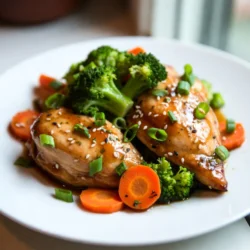 Für das Honig-Knoblauch-Hühnchen brauchst du diese Zutaten: - 4 Hähnchenbrustfilets ohne Haut und Knochen - 120 ml Honig - 60 ml Sojasoße (oder Tamari für glutenfrei) - 4 Knoblauchzehen, fein gehackt - 1 Teelöffel frischer Ingwer, gerieben - 1 Esslöffel Sesamöl - 1 Esslöffel Reisessig Diese Zutaten bilden die Basis für den süßen und herzhaften Geschmack des Gerichts. Das Hähnchen bleibt saftig und zart, während die Marinade ihm viel Geschmack verleiht. Zusätzlich benötigst du: - 2 Tassen Brokkoliröschen - 1 Tasse Karotten, in Scheiben geschnitten - 2 Frühlingszwiebeln, gehackt (zum Garnieren) - Sesamkörner (zum Garnieren) - Salz und Pfeffer nach Geschmack Das Gemüse sorgt für Farbe und Nährstoffe. Brokkoli und Karotten harmonieren gut mit dem Hähnchen und der Marinade. Achte beim Kauf der Zutaten auf Frische. Wähle frische Hähnchenbrustfilets ohne unangenehmen Geruch. Der Honig sollte rein und natürlich sein, ohne Zusatzstoffe. Für die Sojasoße nutze eine hochwertige Marke, um den besten Geschmack zu erhalten. Frischer Knoblauch und Ingwer bringen die Aromen richtig zur Geltung. Gemüse wie Brokkoli und Karotten sollten knackig und leuchtend sein. So stellst du sicher, dass dein Gericht nicht nur lecker, sondern auch gesund ist. {{ingredient_image_2}} Um die Marinade zu machen, nimm eine mittelgroße Schüssel. Gib 120 ml Honig und 60 ml Sojasoße hinein. Füge 4 fein gehackte Knoblauchzehen und 1 Teelöffel geriebenen Ingwer hinzu. Gieße 1 Esslöffel Sesamöl und 1 Esslöffel Reisessig dazu. Rühre alles gut um, bis die Mischung gleichmäßig ist. Diese Marinade gibt dem Hühnchen einen süßen und herzhaften Geschmack. Nimm 4 Hähnchenbrustfilets ohne Haut und Knochen. Würze die Filets auf beiden Seiten mit Salz und Pfeffer. Lege die Filets vorsichtig in den Slow Cooker. Gieße die Honig-Knoblauch-Mischung gleichmäßig über das Hähnchen. Achte darauf, dass das Hühnchen gut überzogen ist. Dies sorgt für viel Geschmack. Schneide 1 Tasse Karotten in Scheiben und bereite 2 Tassen Brokkoliröschen vor. Lege die Karotten um das Hähnchen im Slow Cooker. Setze die Brokkoliröschen obenauf. Setze den Deckel auf und stelle den Slow Cooker auf niedrige Temperatur. Lasse das Gericht 4-6 Stunden garen. Bei hoher Temperatur geht es schneller, in 2-3 Stunden ist das Hühnchen fertig. Nach dem Garen nehme das Hühnchen und das Gemüse vorsichtig heraus. Lege alles auf eine Servierplatte. Wenn du die Sauce dicker magst, koche sie in einer Pfanne für einige Minuten. Gieße die Sauce über das Hühnchen und das Gemüse. Garniere alles mit gehackten Frühlingszwiebeln und Sesamkörnern. Um das Hühnchen perfekt zu garen, achte auf die Dicke der Filets. Dicke Stücke brauchen mehr Zeit. Wenn du sie gleichmäßig schneidest, garen sie gleichmäßiger. Würze das Hühnchen gut mit Salz und Pfeffer. Das hebt den Geschmack. Lege die Filets in den Slow Cooker, bevor du die Marinade hinzufügst. So bleibt das Hühnchen saftig. Die Honig-Knoblauch-Sauce ist schon lecker, aber du kannst sie verfeinern. Füge etwas Sriracha hinzu, um einen scharfen Kick zu bekommen. Für mehr Frische, gib einen Spritzer Limettensaft dazu. Wenn du die Sauce dicker magst, koche sie kurz in einer Pfanne. So wird sie schön cremig und haftet besser am Hühnchen. Zu diesem Gericht passen viele Beilagen. Reis oder Quinoa sind tolle Optionen. Sie nehmen die Sauce gut auf. Auch gedämpftes Gemüse macht sich gut dazu. Brokkoli und Karotten aus dem Rezept sind perfekt. Du kannst auch einen einfachen grünen Salat servieren. Das bringt Frische und Farbe auf den Teller. Pro Tipps Die richtige Marinierzeit: Lassen Sie das Hähnchen mindestens eine Stunde in der Marinade ziehen, um den Geschmack optimal aufzunehmen. Gemüsevariationen: Experimentieren Sie mit anderen Gemüsesorten wie Zucchini oder Paprika, um unterschiedliche Aromen und Farben zu erhalten. Einfaches Verdicken: Um die Sauce schnell zu verdicken, fügen Sie einen Teelöffel Maisstärke mit Wasser vermischt hinzu, während Sie sie erhitzen. Serviervorschläge: Servieren Sie das Gericht über einem Bett aus Reis oder Quinoa für eine sättigende Mahlzeit. {{image_4}} Wenn du eine glutenfreie Version zubereiten möchtest, wähle Tamari statt Sojasoße. Tamari hat den gleichen herzhaften Geschmack, ist aber glutenfrei. Achte darauf, auch die anderen Zutaten zu prüfen. Einige Reisessige sind glutenfrei, also wähle einen geeigneten. So kannst du das Gericht sicher genießen. Du kannst dieses Rezept leicht anpassen. Probiere Rindfleisch oder Schweinefleisch statt Hähnchen. Verwende die gleichen Zutaten und die gleiche Marinade. Diese Fleischsorten brauchen jedoch etwas mehr Zeit im Slow Cooker. Garen sie etwa 6-8 Stunden auf niedriger Stufe. Das macht das Fleisch zart und voller Geschmack. Für eine vegetarische Option nutze Tofu oder Tempeh. Schneide sie in Würfel und mariniere sie wie das Hähnchen. Stelle sicher, dass du die Garzeit anpasst. Tofu braucht nur etwa 3-4 Stunden auf niedriger Stufe. Füge zusätzliches Gemüse wie Zucchini oder Paprika hinzu, um mehr Farbe und Geschmack zu erhalten. Das macht das Gericht bunter und gesünder. Du kannst Reste von deinem Honig-Knoblauch-Hühnchen einfach aufbewahren. Lass das Hühnchen zuerst abkühlen. Dann lege es in einen luftdichten Behälter. Du kannst auch das Gemüse mit aufbewahren. So bleibt der Geschmack frisch. Wenn du magst, teile das Hühnchen in Portionen. So kannst du später einfach eine Portion aufwärmen. Um den besten Geschmack zu erhalten, gibt es verschiedene Methoden, um das Hühnchen aufzuwärmen. Du kannst es in der Mikrowelle aufwärmen. Stelle die Leistung auf mittlere Stufe ein. Erwärme es etwa 2-3 Minuten. Du kannst auch eine Pfanne verwenden. Erhitze etwas Öl und brate das Hühnchen kurz an. So wird es wieder saftig und lecker. Im Kühlschrank hält sich das Hühnchen etwa 3-4 Tage. Achte darauf, dass der Behälter gut verschlossen ist. Wenn du das Hühnchen länger aufbewahren möchtest, friere es ein. Im Gefrierschrank bleibt es bis zu 3 Monate frisch. Verpacke es gut, damit es nicht austrocknet. So hast du immer ein schnelles, leckeres Gericht zur Hand. Ich empfehle, das Hühnchen 4 bis 6 Stunden bei niedriger Temperatur zu garen. Wenn du es schneller zubereiten möchtest, kannst du die hohe Einstellung nutzen. Dann ist das Hühnchen in 2 bis 3 Stunden gar. Achte darauf, dass das Hühnchen gut durchgegart ist. Es sollte zart und saftig sein. Ja, du kannst gefrorenes Hühnchen verwenden. Achte jedoch darauf, die Garzeit zu verlängern. Gefrorenes Hühnchen benötigt etwa 1 bis 2 Stunden mehr. Stelle sicher, dass das Hühnchen komplett durchgegart ist. Verwende ein Fleischthermometer, um die Innentemperatur zu prüfen. Sie sollte mindestens 75 Grad Celsius betragen. Zu Honig-Knoblauch-Hühnchen passen viele Beilagen. Ich empfehle: - Reis, um die Sauce aufzusaugen - Gedämpftes Gemüse für mehr Farbe - Salat für eine frische Note - Quinoa für eine proteinreiche Option Diese Beilagen ergänzen den süßen und herzhaften Geschmack des Hühnchens perfekt. Du hast nun alles über das Honig-Knoblauch-Hühnchen gelernt. Wir haben die besten Zutaten besprochen und wie du die Marinade machst. Schritt für Schritt haben wir die Zubereitung im Slow Cooker erklärt. Außerdem gibt es Tipps für perfekte Ergebnisse und sogar leckere Variationen. Vergiss nicht, wie du Reste richtig lagerst. Mit diesen Infos kannst du das Rezept ganz nach deinem Geschmack anpassen. Mach dich bereit, deine Familie mit diesem Gericht zu beeindrucken!